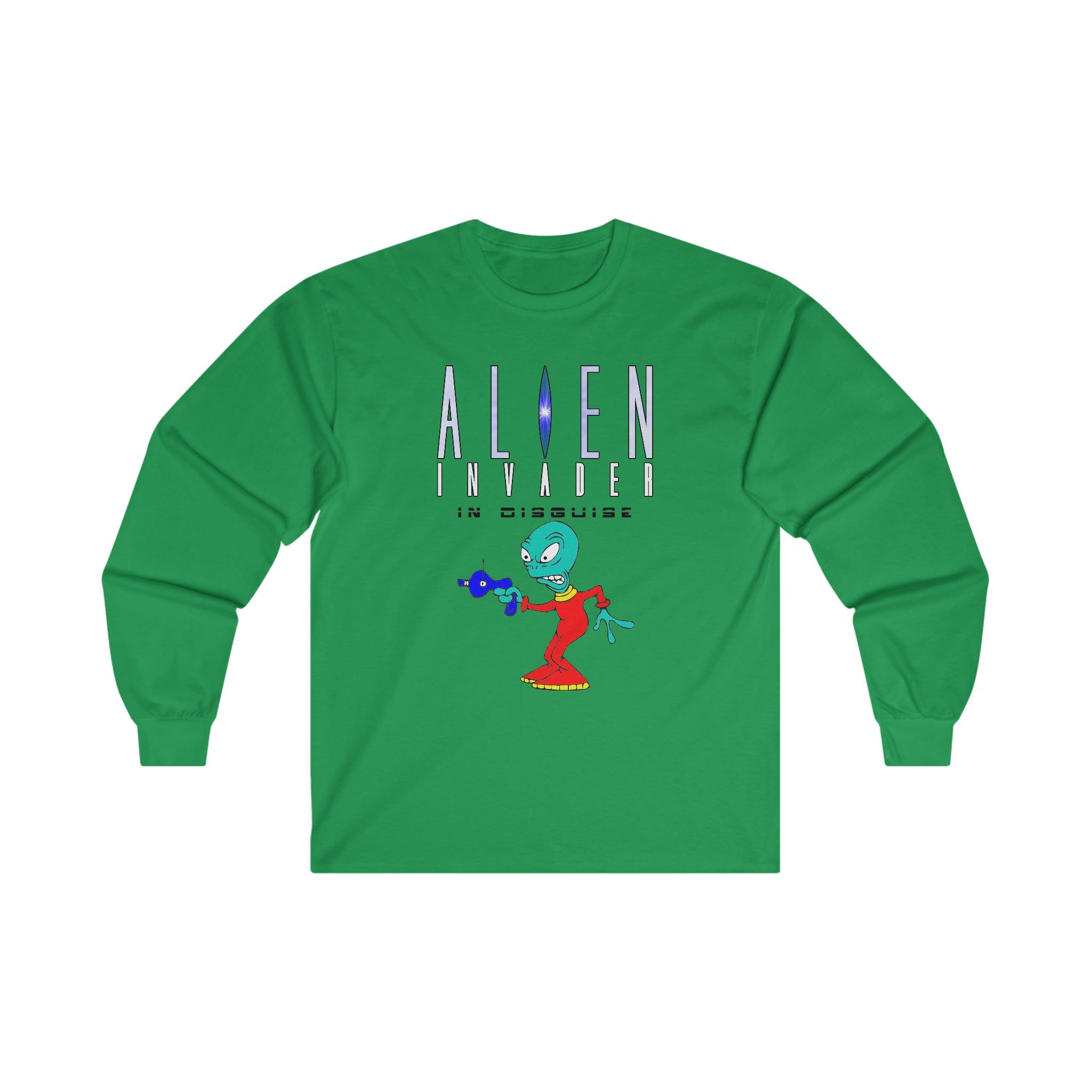 Alien Invader In Disguise - Long-Sleeve Tee - Witty Twisters Fashions