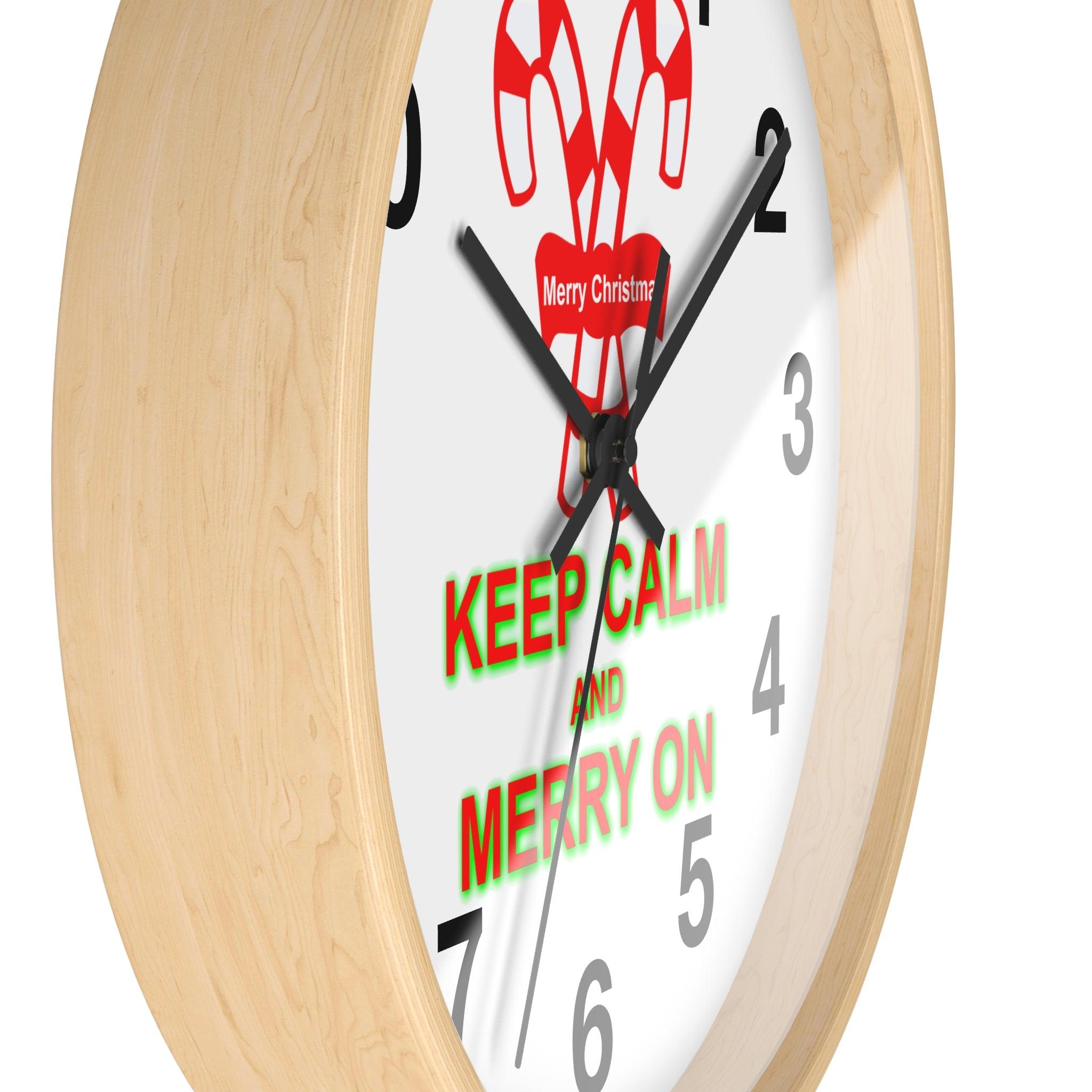 Keep Calm and Merry On - Wall Clock