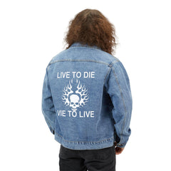 Live To Die Vie To Live - Men's Denim Jean Jacket - Witty Twisters Fashions