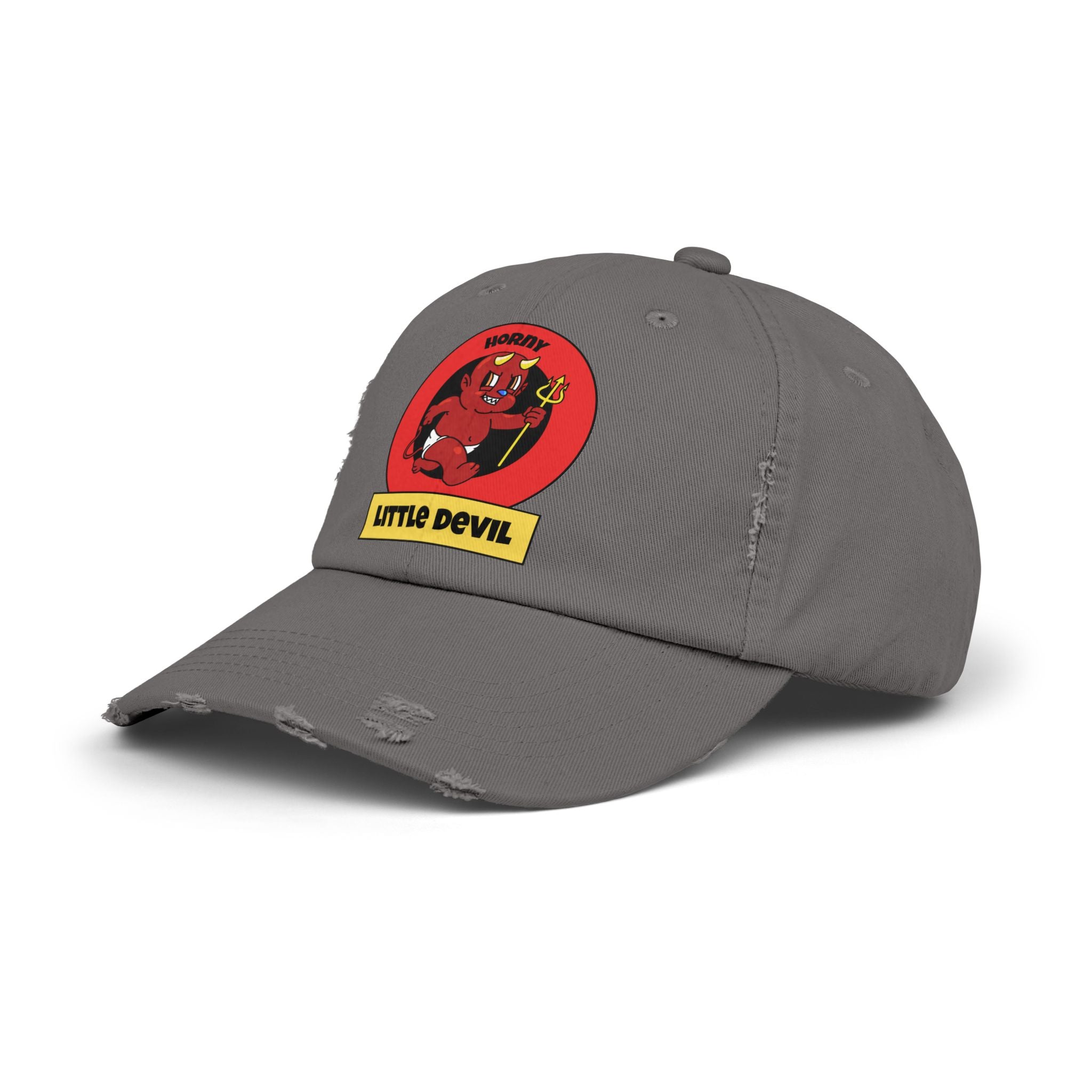 Horny Little Devil - Cotton Twill Distressed Baseball Cap