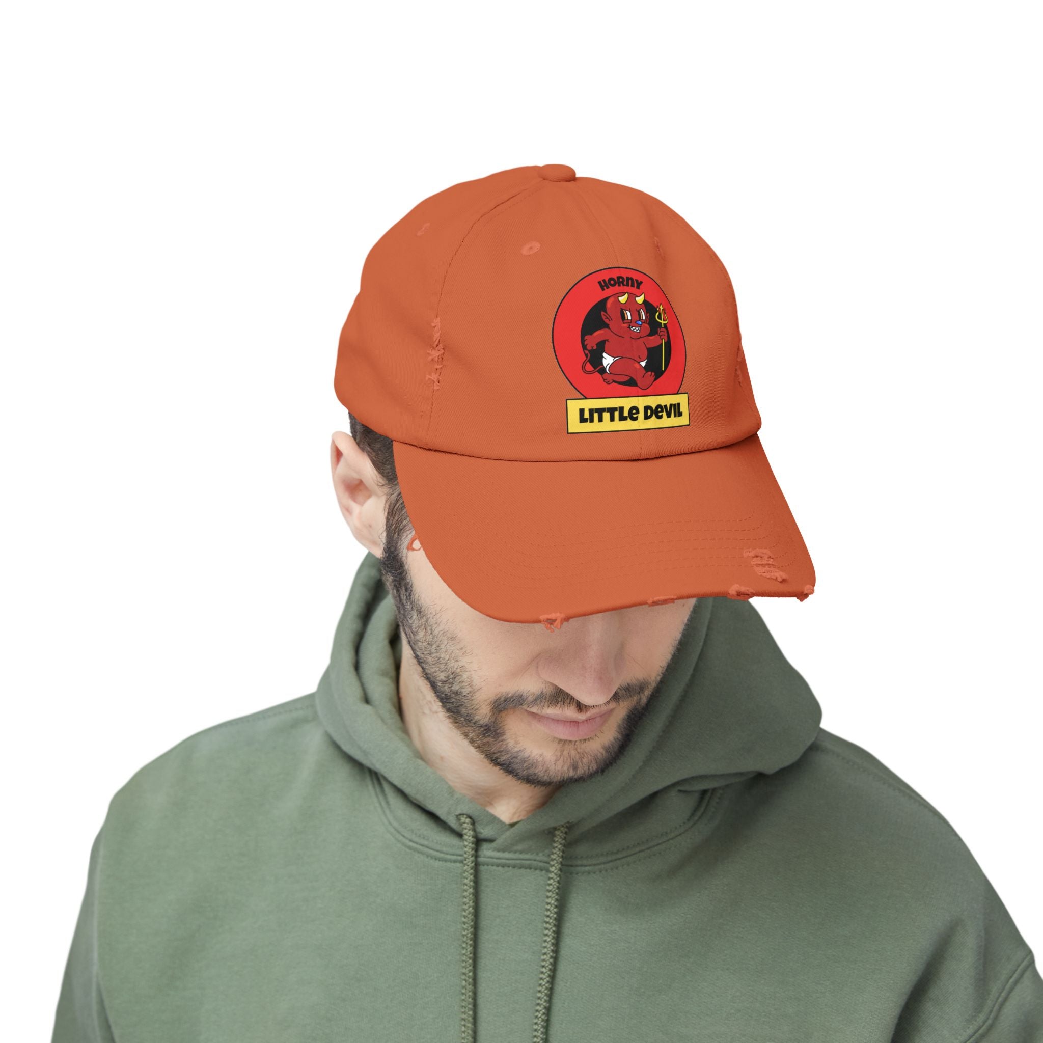 Horny Little Devil - Cotton Twill Distressed Baseball Cap