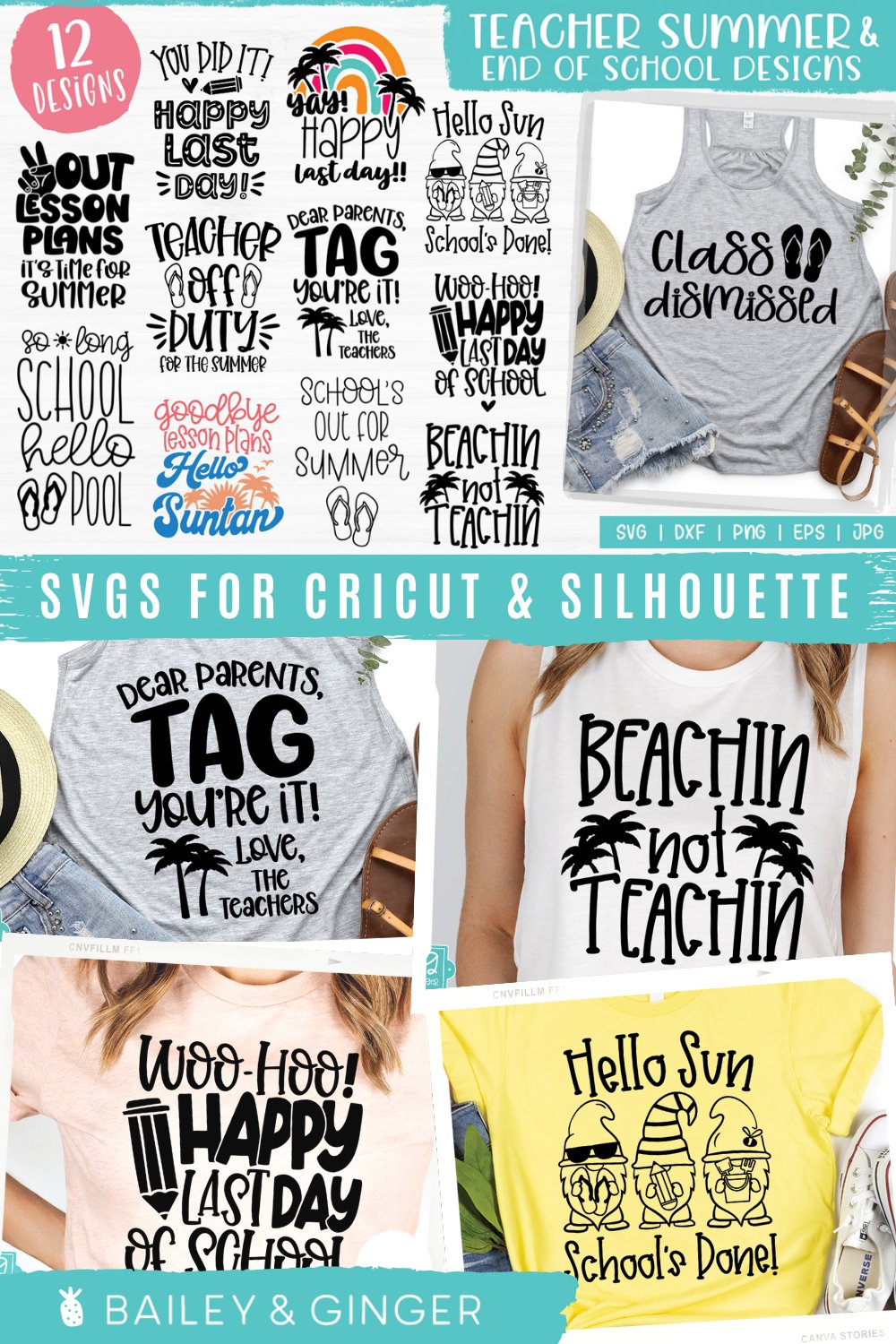 Teacher End Of School Bundle - Teacher Summer SVGs