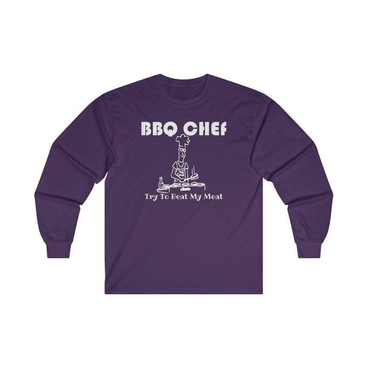 BBQ Chef Try To Beat My Meat - Long-Sleeve Tee - Witty Twisters T-Shirts