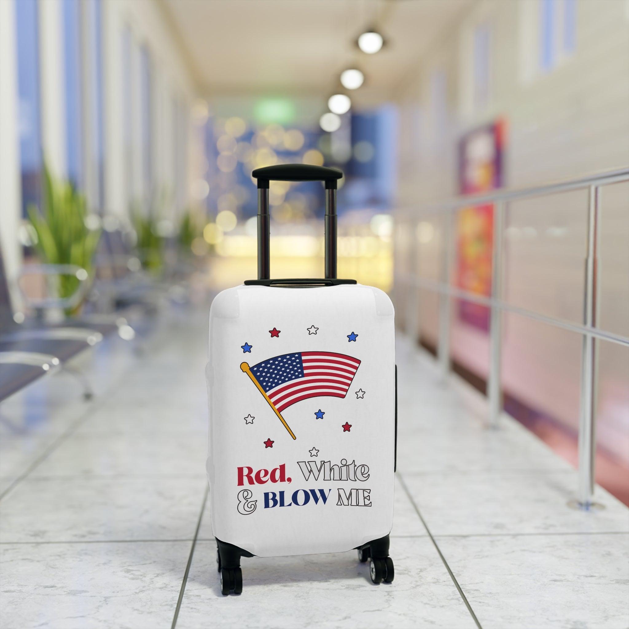 Red, white and blow me - Luggage Cover - Witty Twisters Fashions