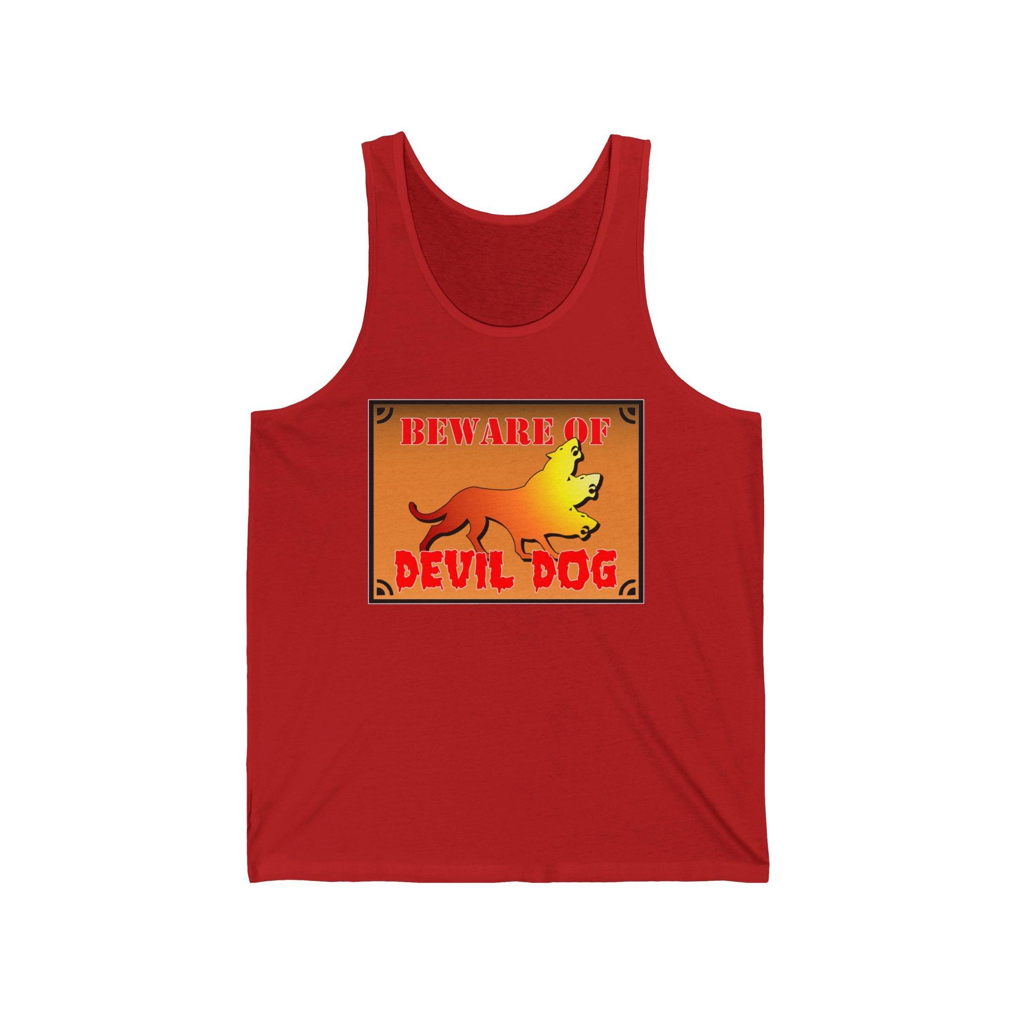 Beware of Devil Dog Sign - Tank Top - Witty Twisters Fashions