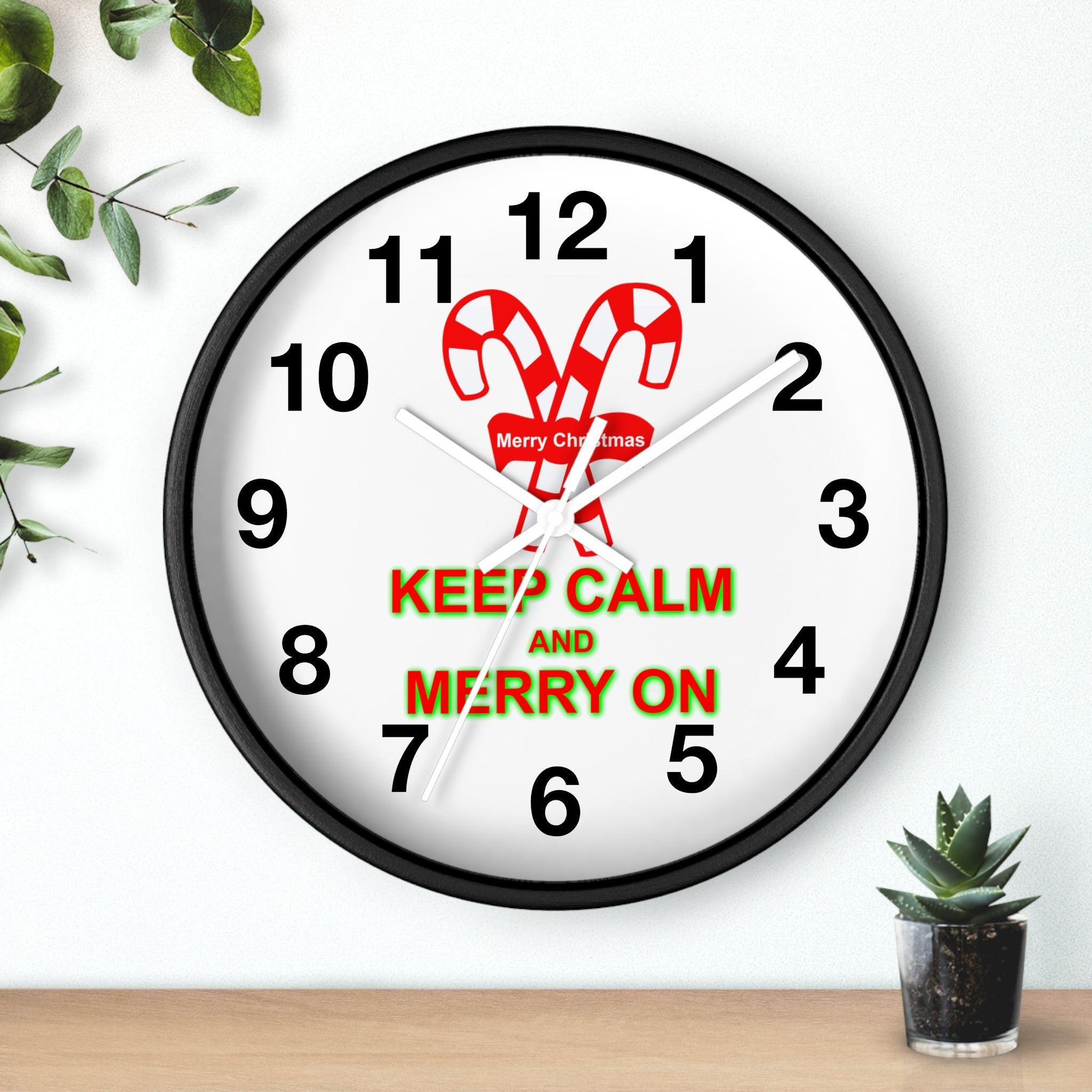 Keep Calm and Merry On - Wall Clock