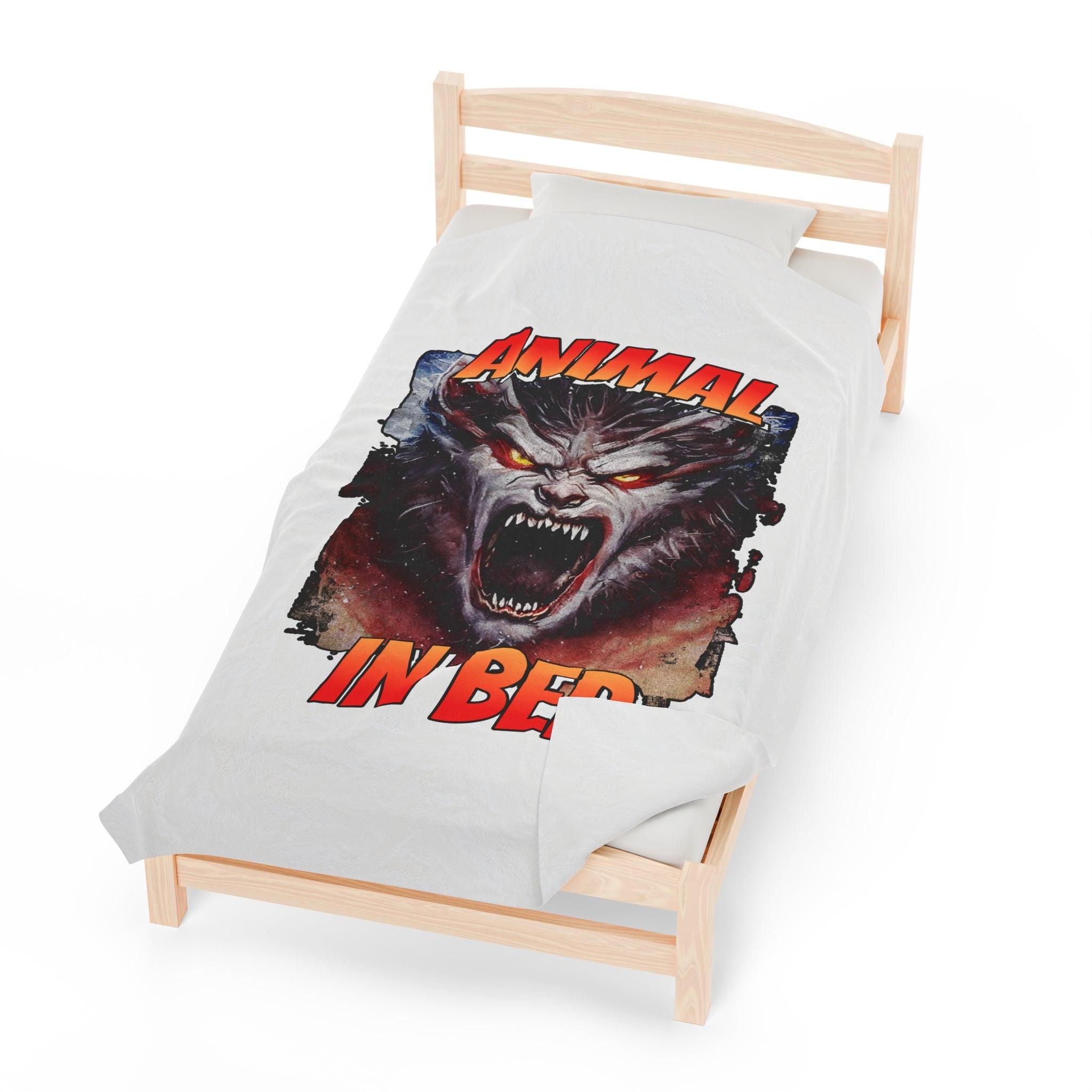 Animal In Bed - Velveteen Plush Blanket