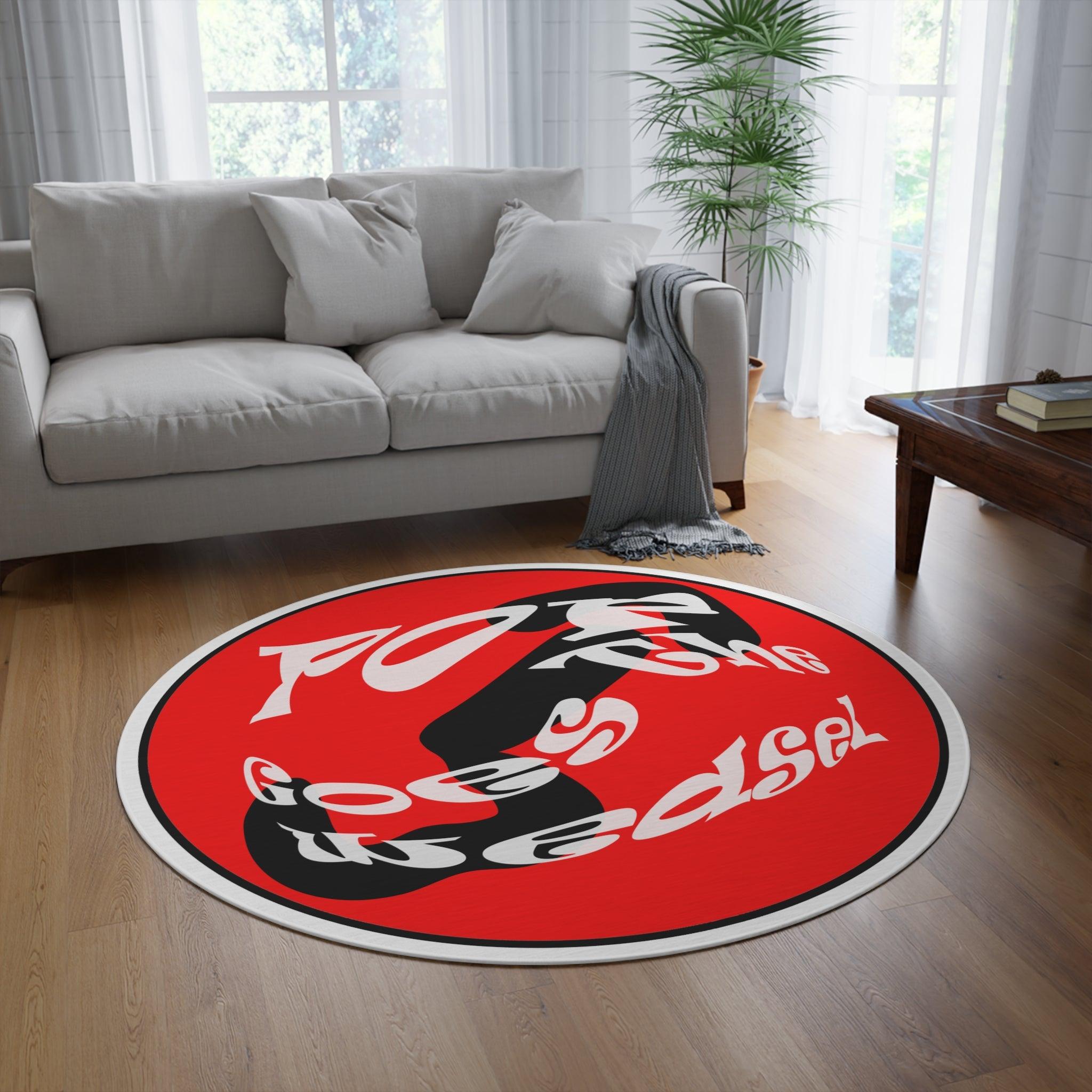 Pop Goes The Weasel - Round Rug - Witty Twisters Fashions