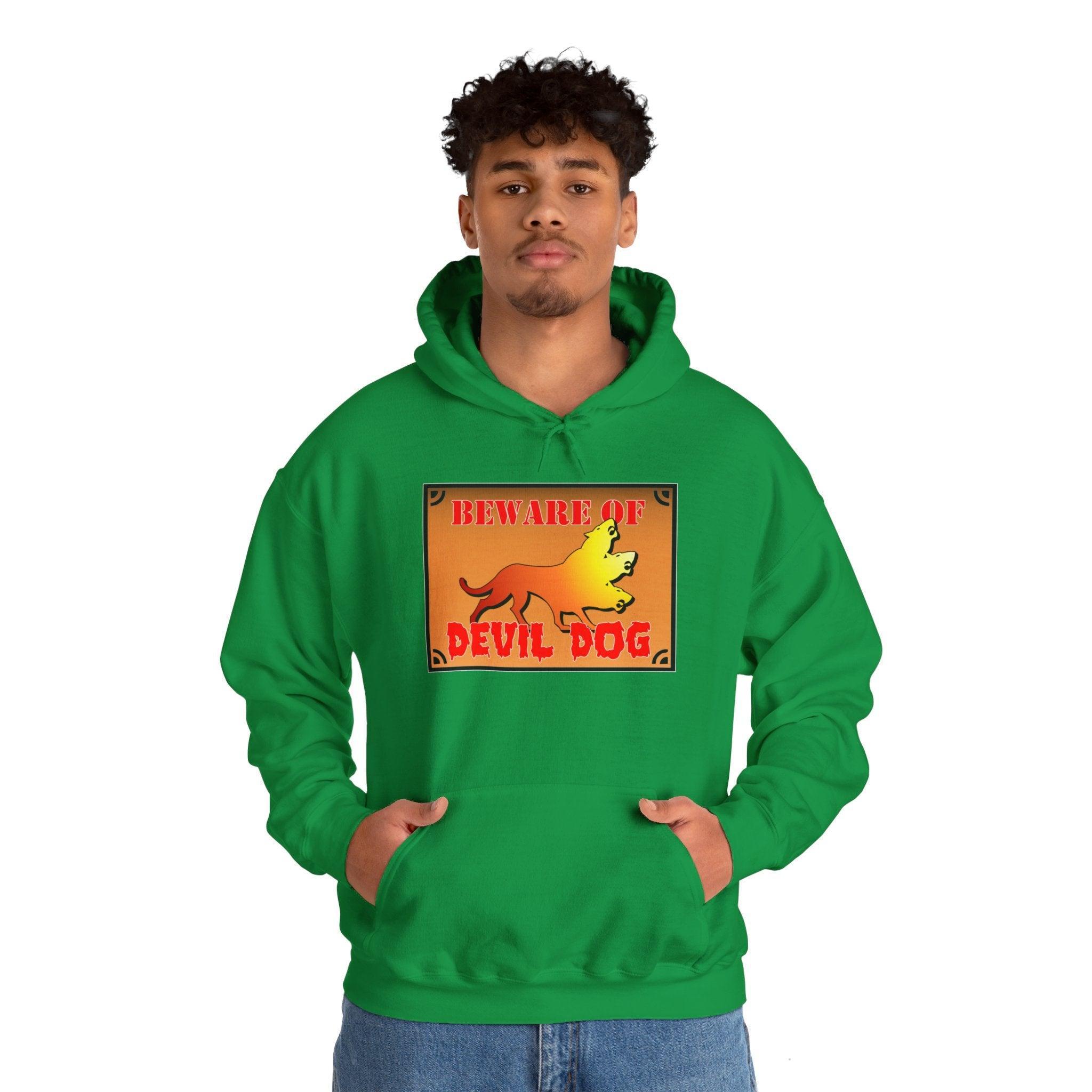 Beware Of Devil Dog Sign - Hoodie - Witty Twisters Fashions