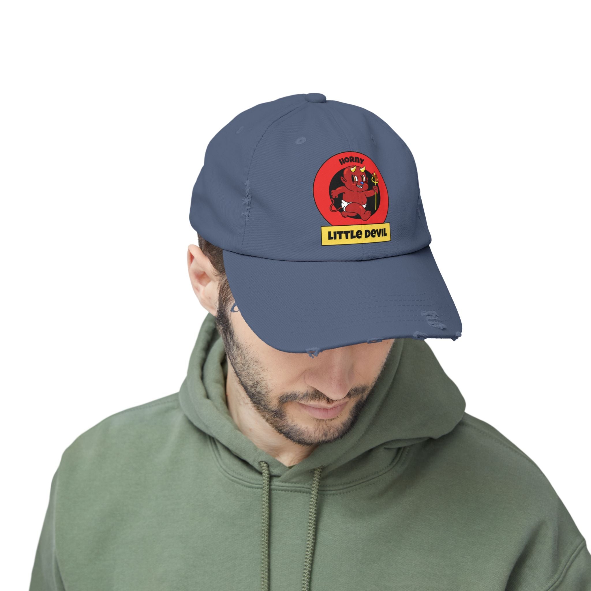 Horny Little Devil - Cotton Twill Distressed Baseball Cap