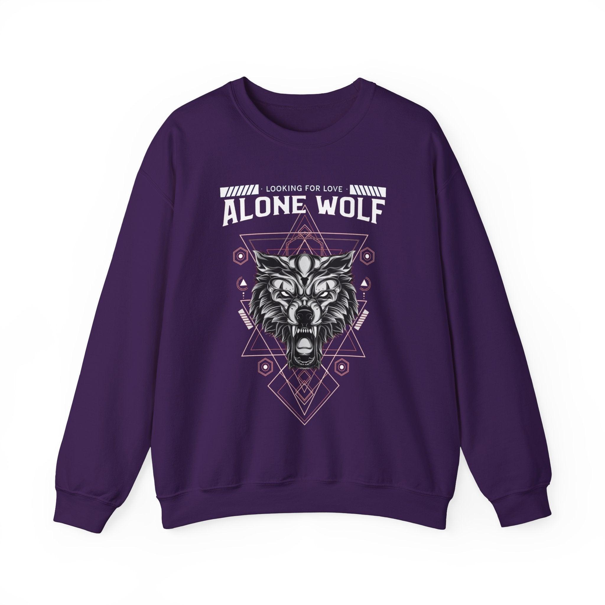 Alone Wolf Looking For Love - Sweatshirt - Witty Twisters Fashions