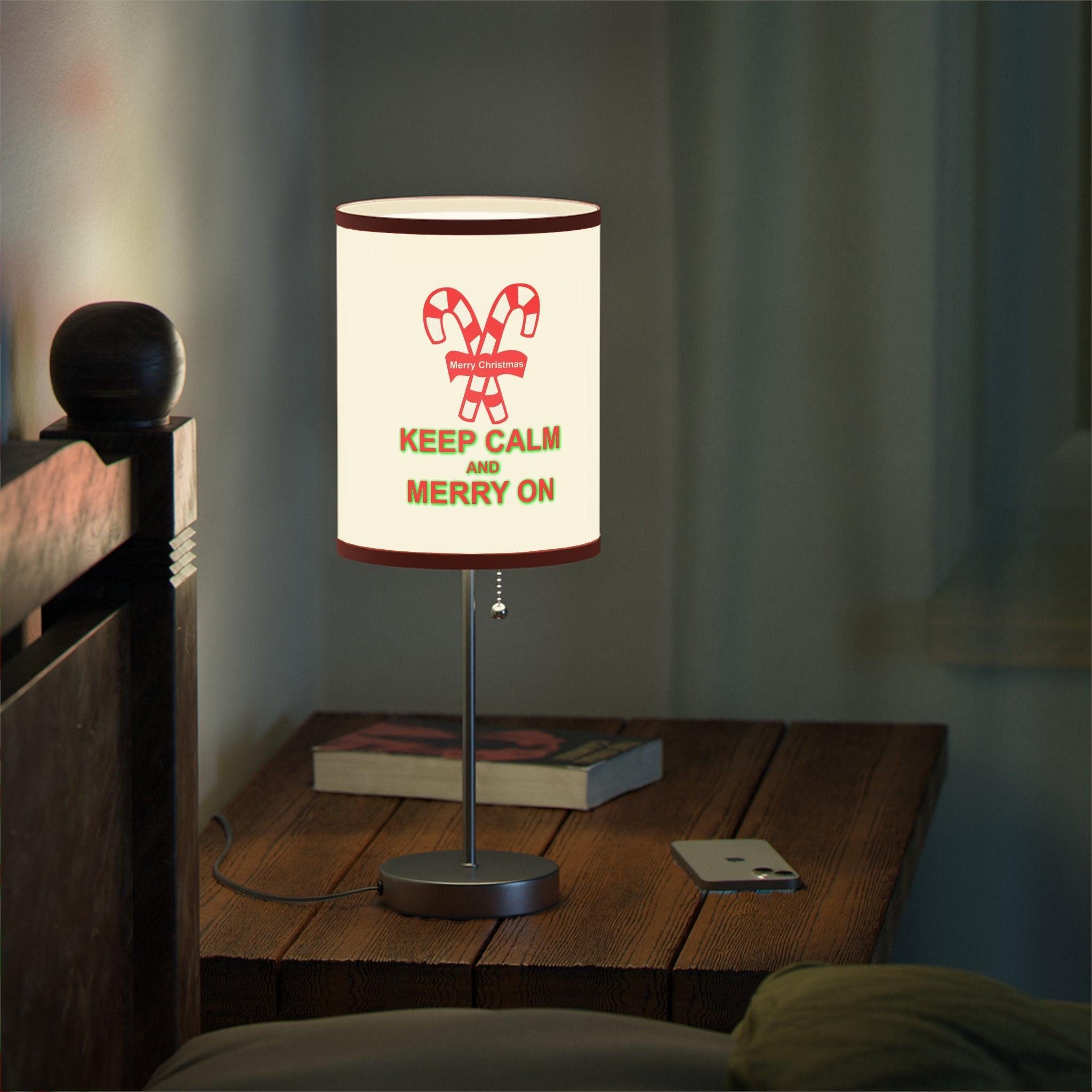 Keep Calm and Merry On - Lamp on a Stand