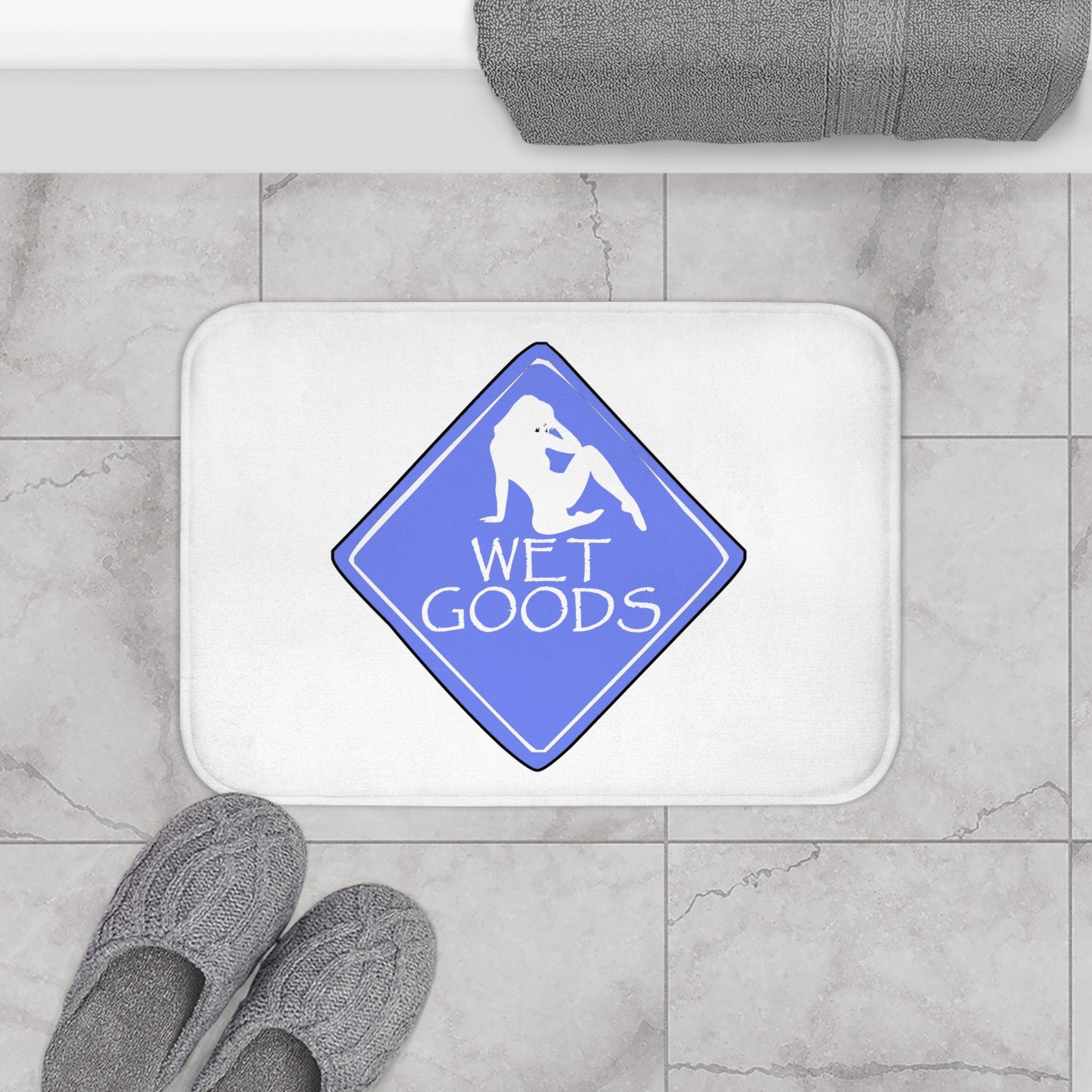 Wet Goods Sign - Bath Mat - Witty Twisters Fashions