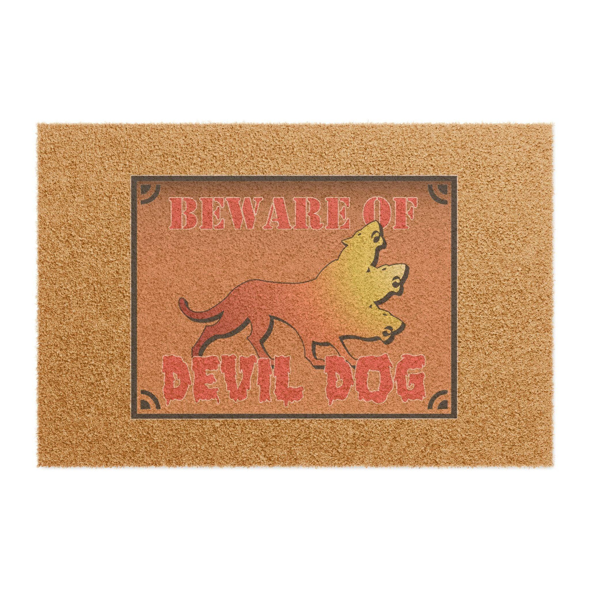 Beware of Devil Dog Sign - Doormat - Witty Twisters Fashions