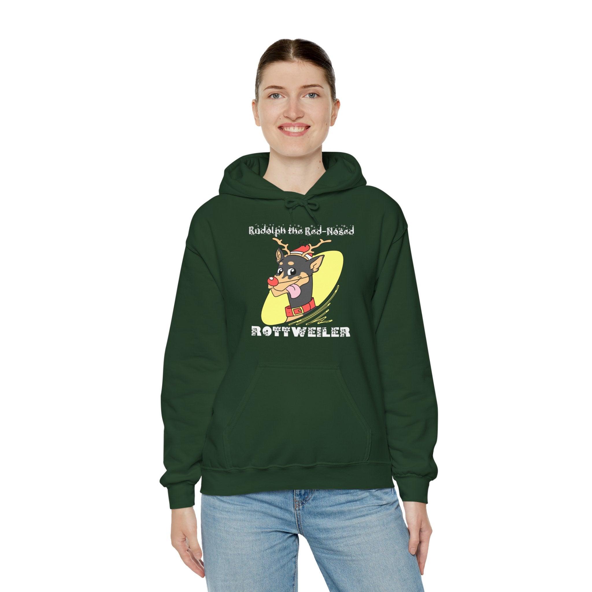 Rudolph The Red-Nosed Rottweiler - Hoodie