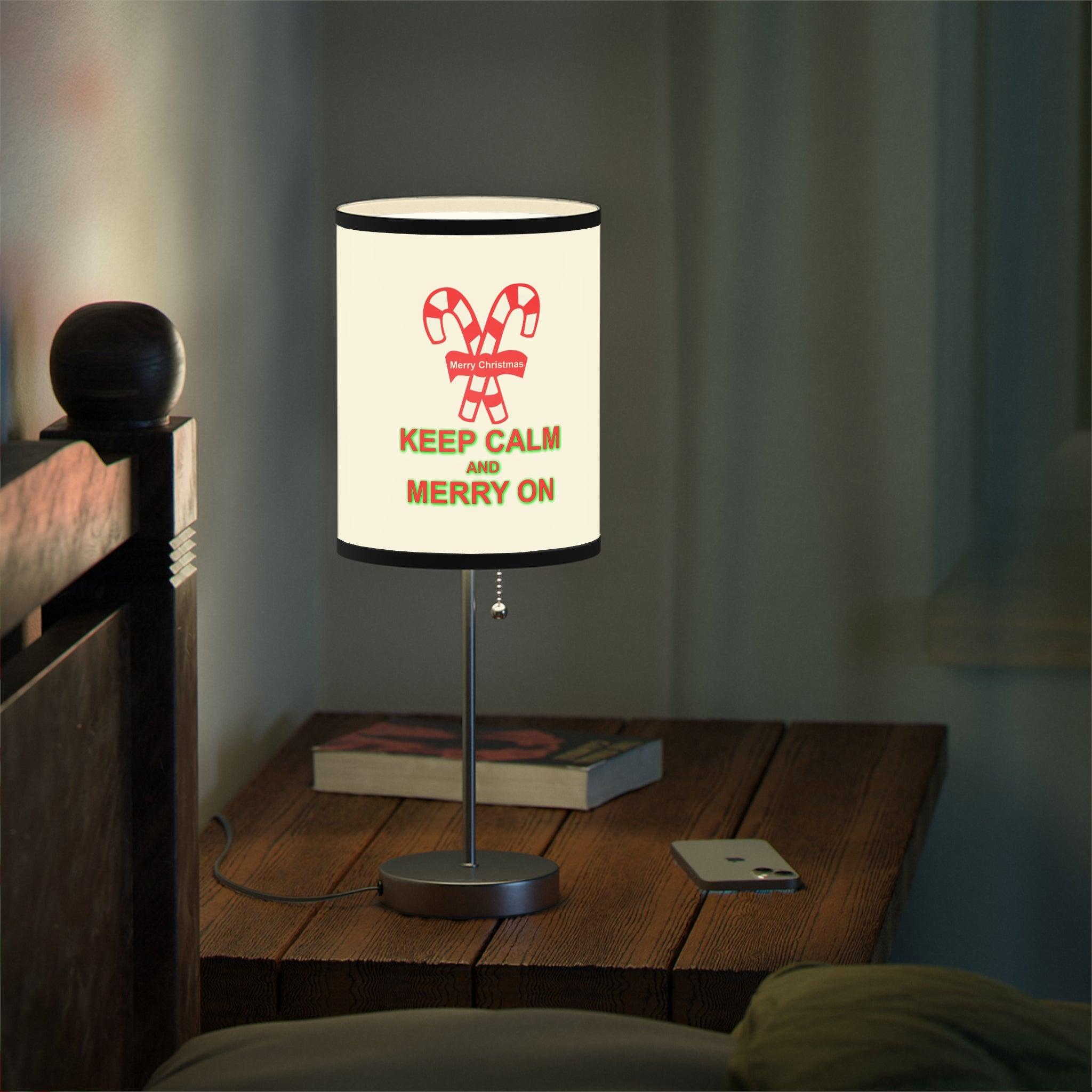 Keep Calm and Merry On - Lamp on a Stand