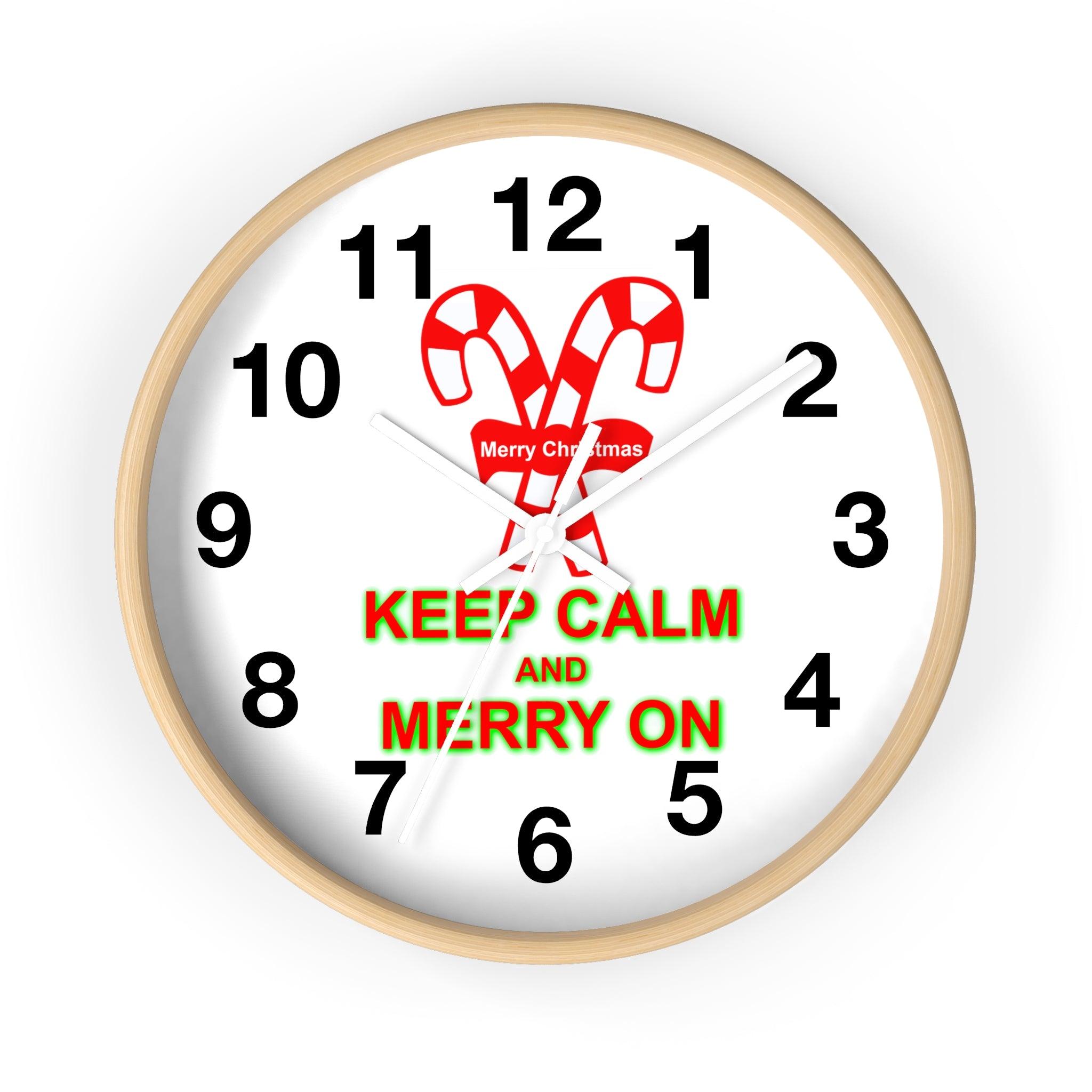 Keep Calm and Merry On - Wall Clock