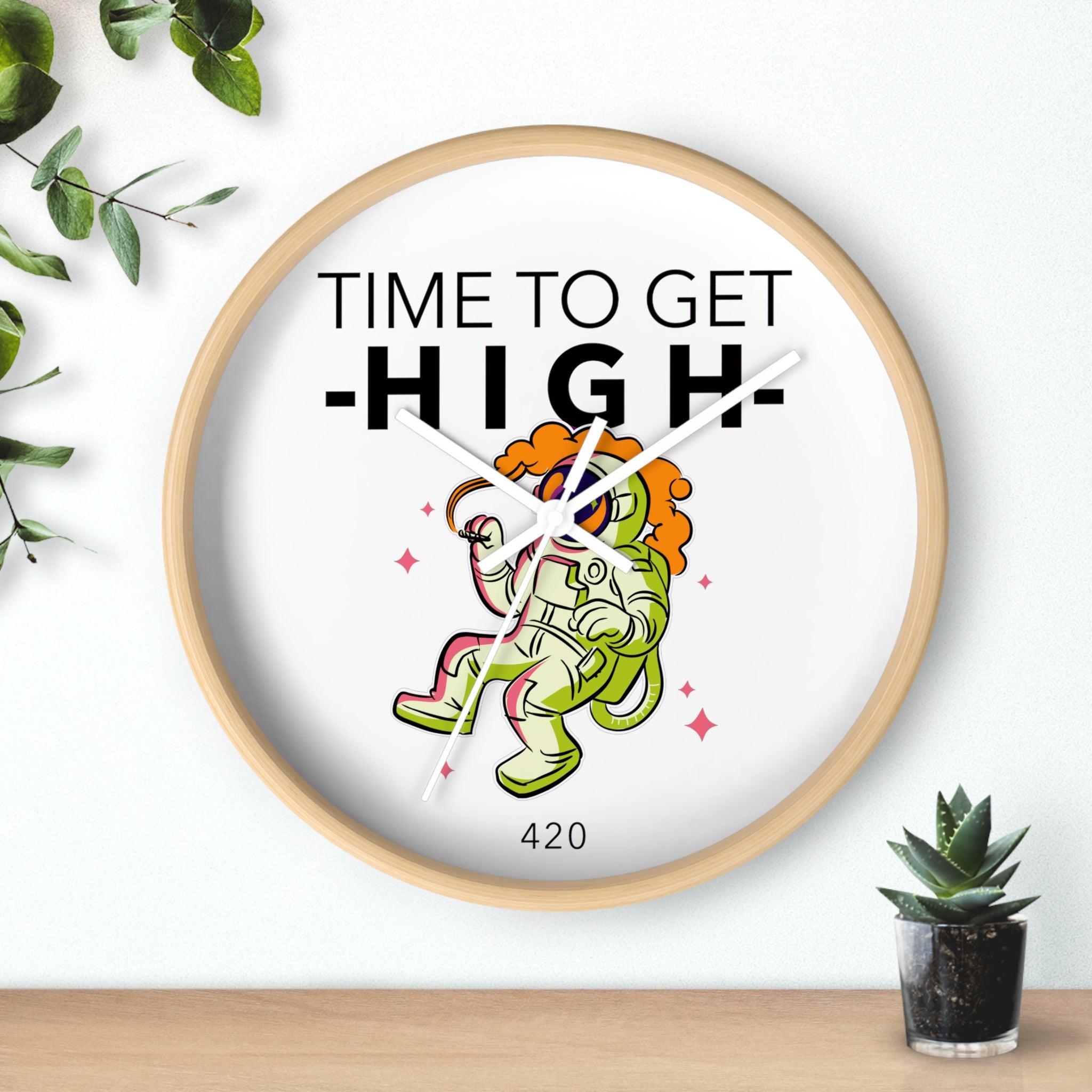 Time To Get High 420 - Wall Clock - Witty Twisters Fashions