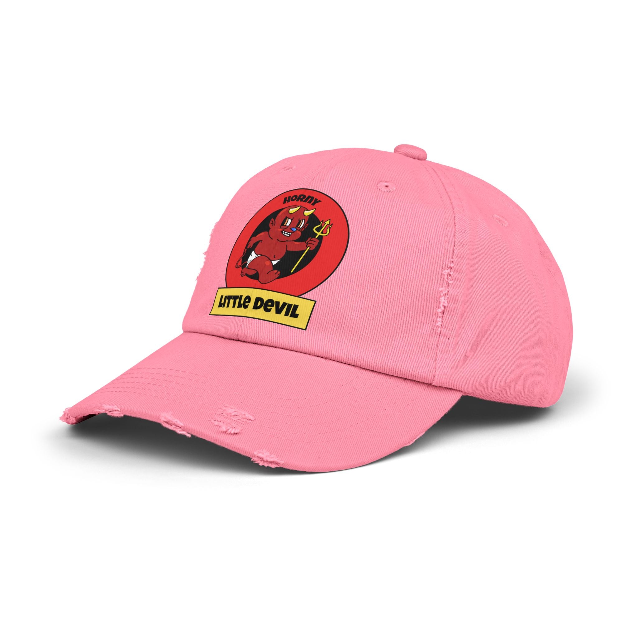 Horny Little Devil - Cotton Twill Distressed Baseball Cap