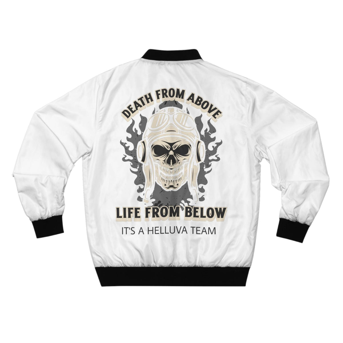 Death From Above Life From Below It's a helluva team - Men's Bomber Jacket - Witty Twisters Fashions