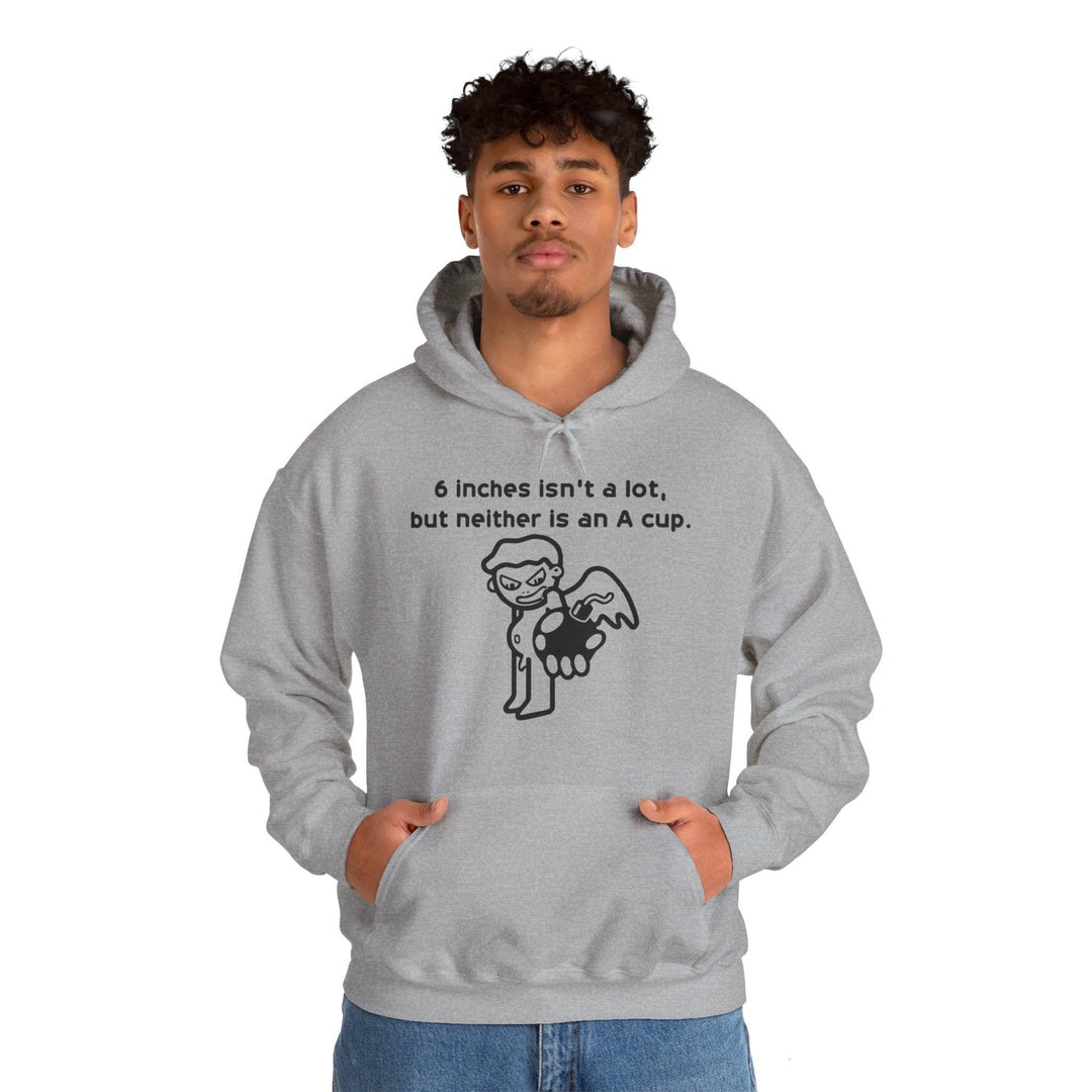 6 Inches Isn't A Lot, But Neither Is An A Cup. - Hoodie - Witty Twisters T-Shirts