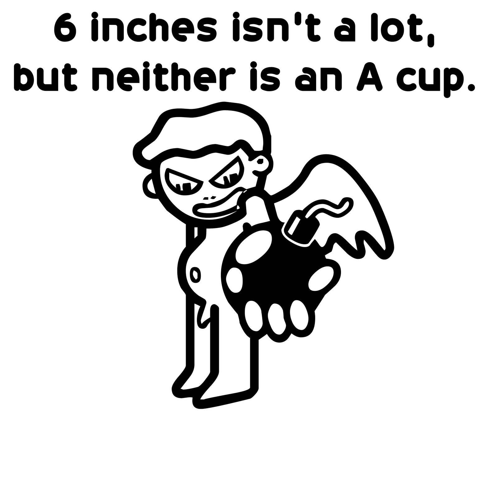 6 Inches Isn't A Lot, But Neither Is An A Cup. - T-Shirt - Witty Twisters Fashions