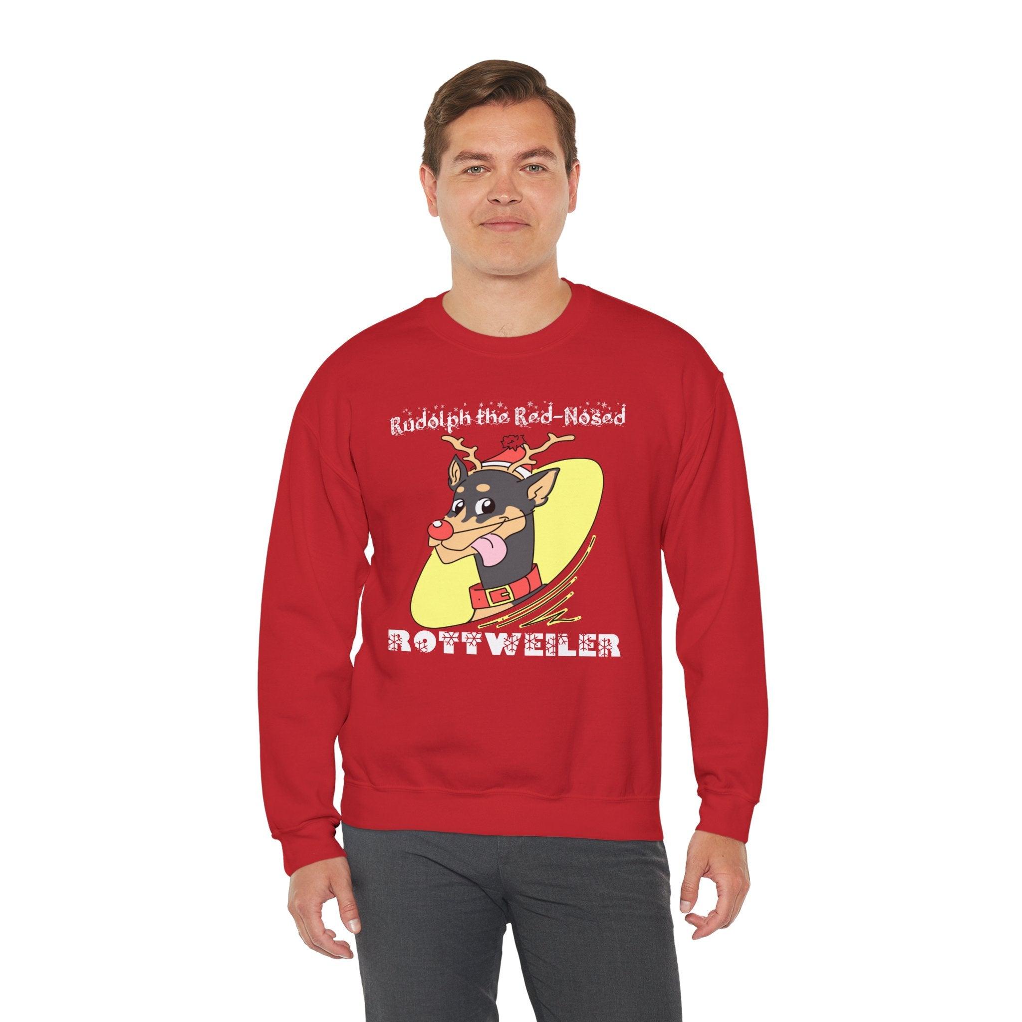 Rudolph The Red-Nosed Rottweiler - Sweatshirt