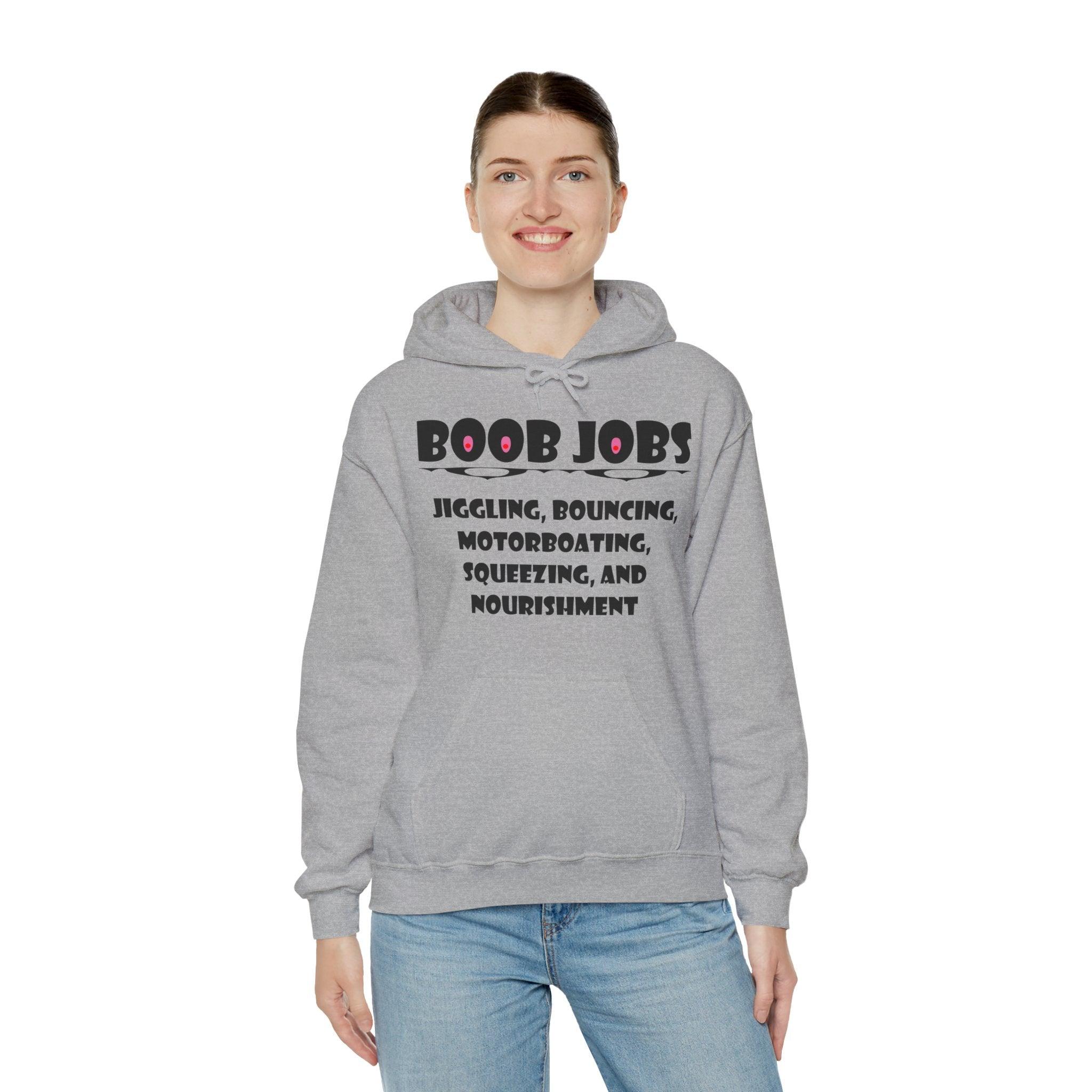 Boob Jobs Jiggling, Bouncing, Motorboating, Squeezing, and Nourishment - Hoodie