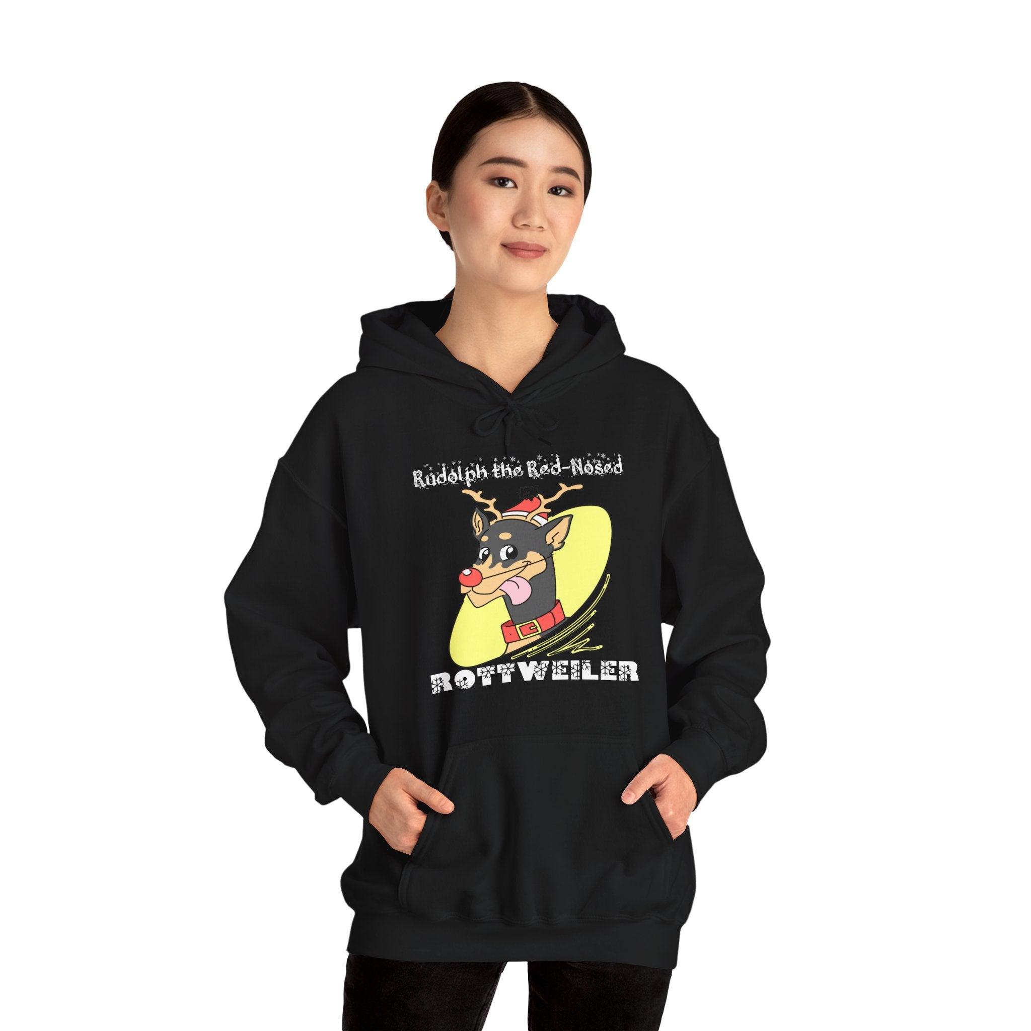 Rudolph The Red-Nosed Rottweiler - Hoodie