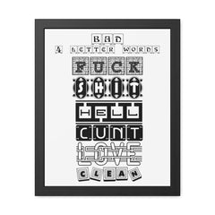 Bad 4 Letter Words - Framed Poster