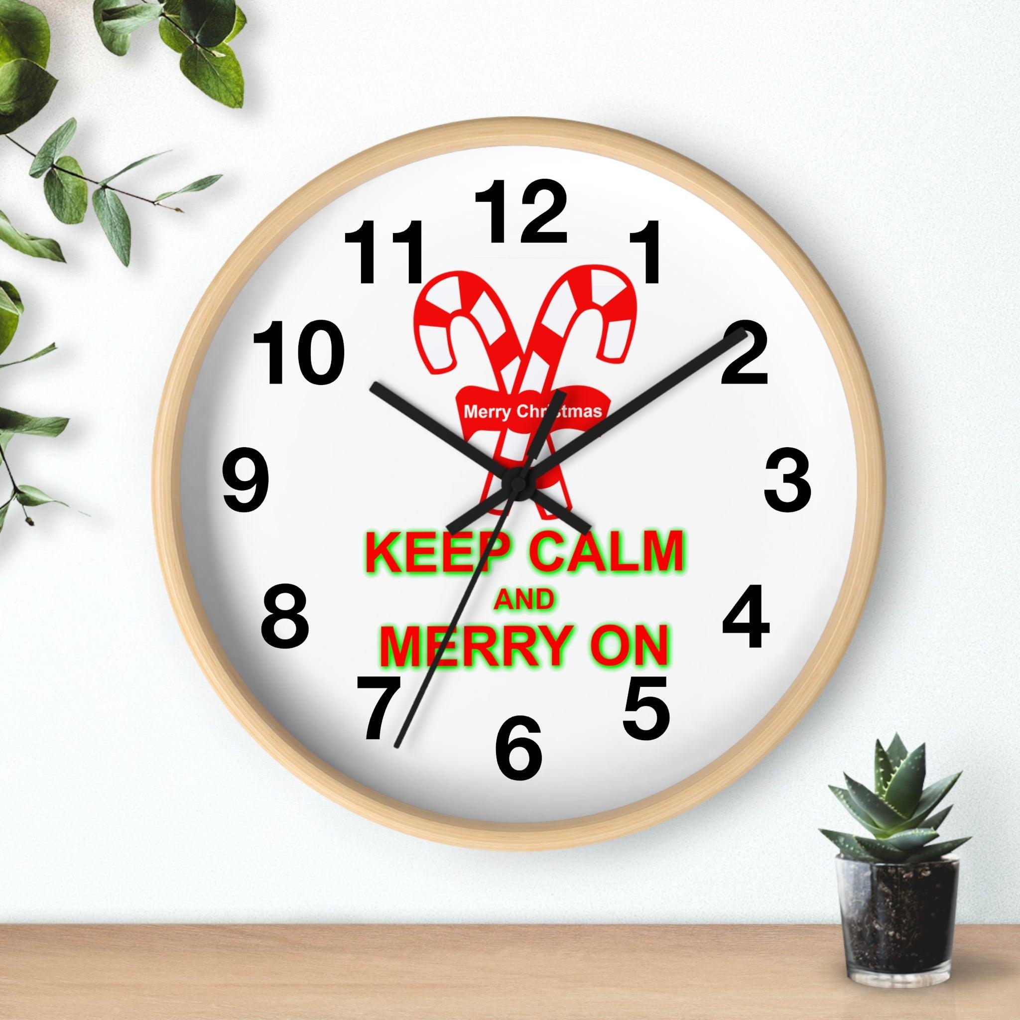 Keep Calm and Merry On - Wall Clock