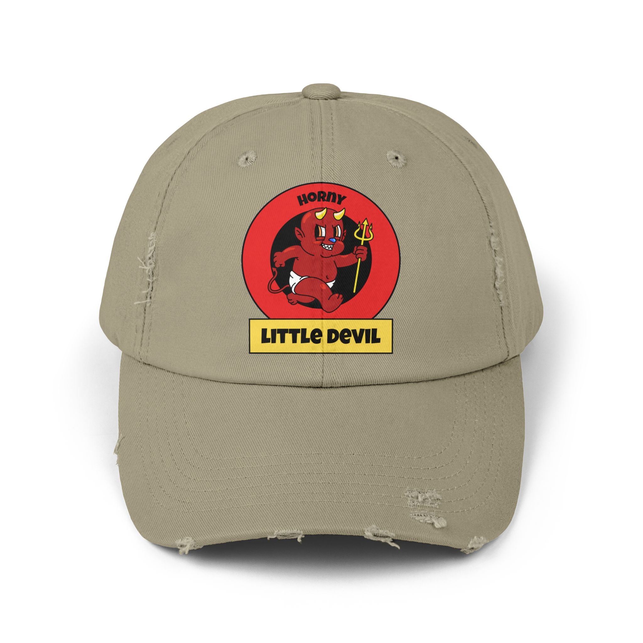 Horny Little Devil - Cotton Twill Distressed Baseball Cap