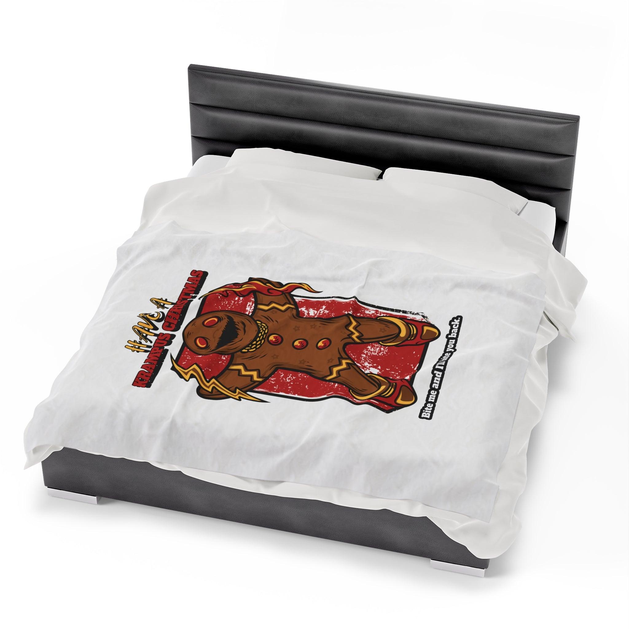 Have a Krampus Christmas Bite me and I'll bite you back. - Velveteen Plush Blanket