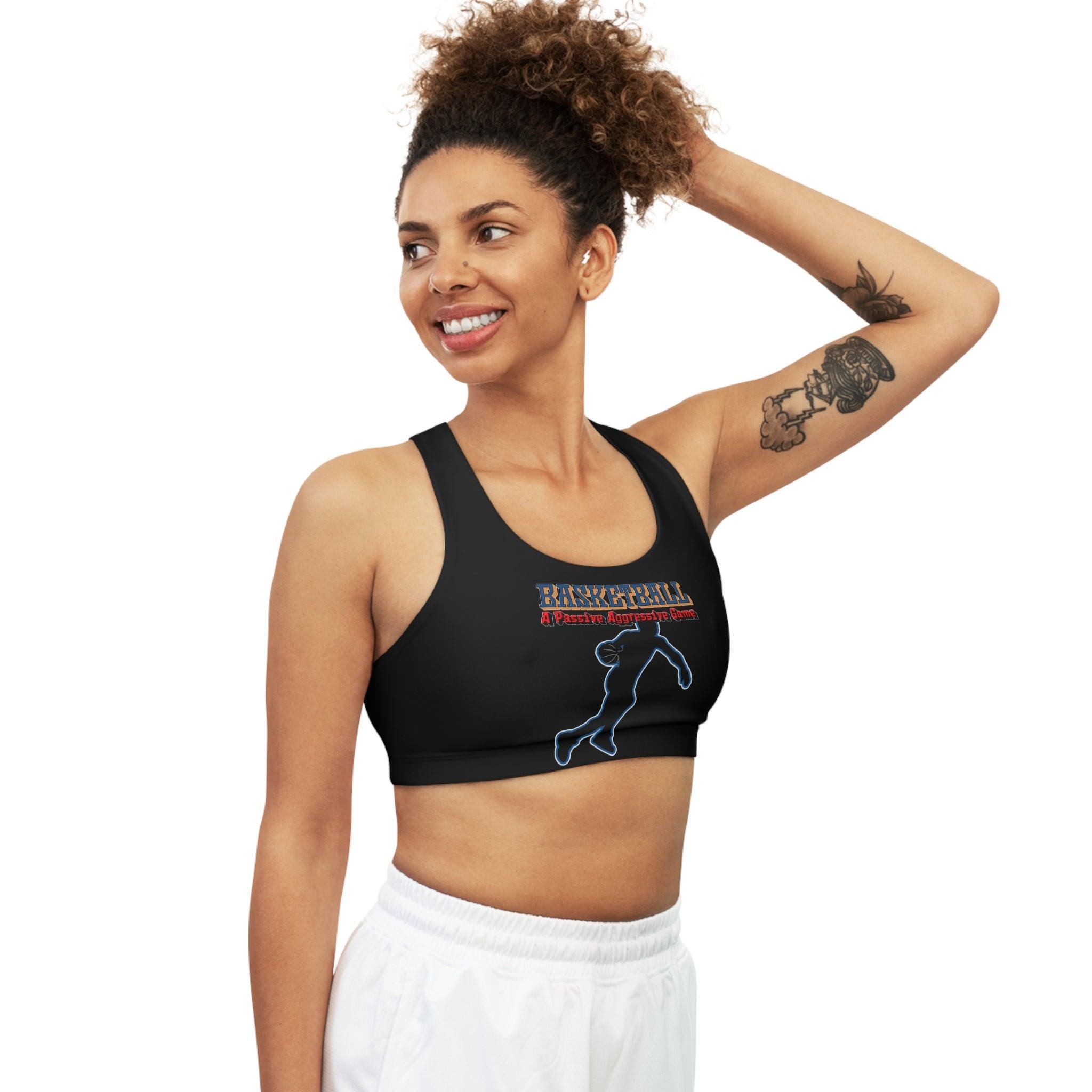 Basketball A Passive Aggressive Game - Seamless Sports Bra - Witty Twisters Fashions