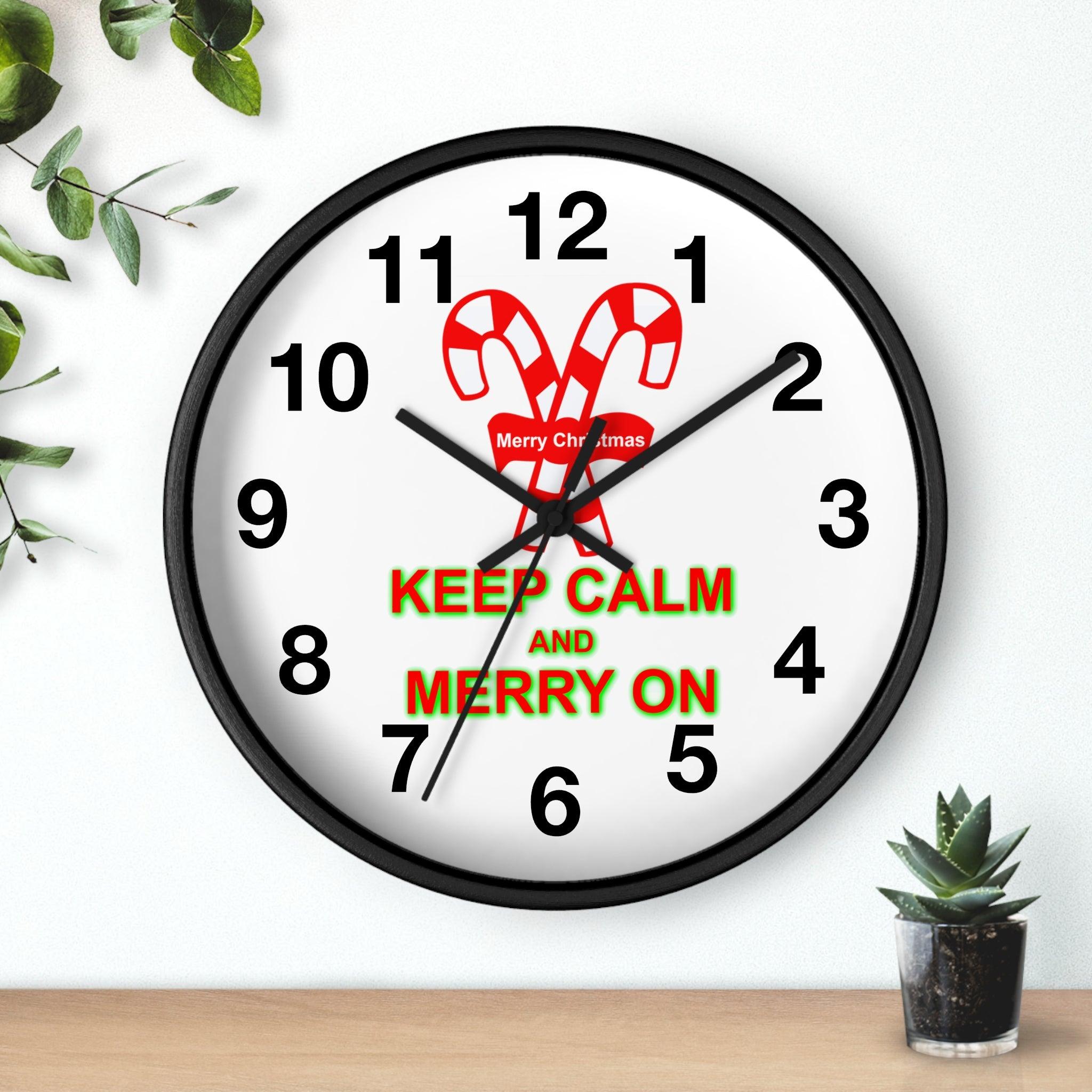 Keep Calm and Merry On - Wall Clock