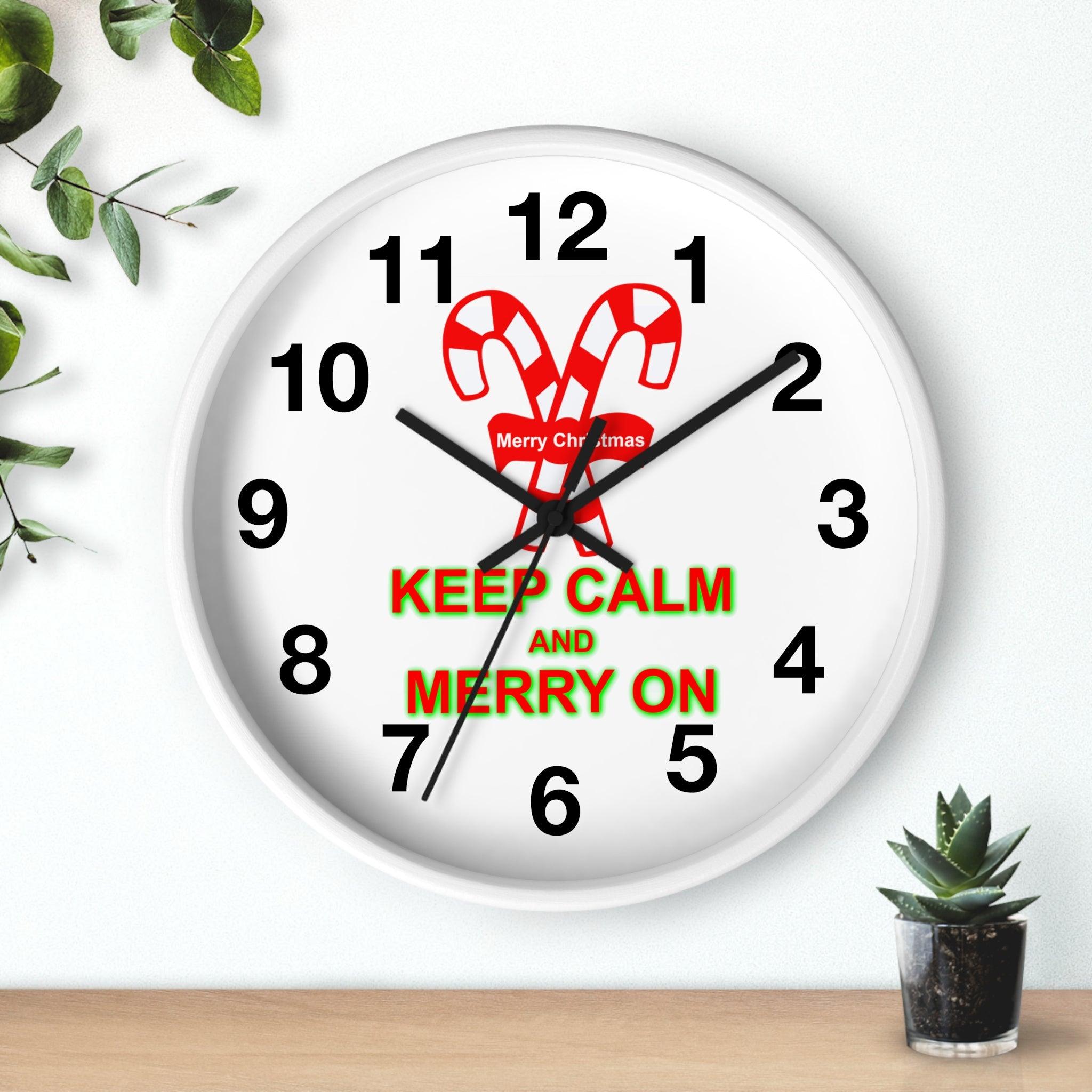 Keep Calm and Merry On - Wall Clock