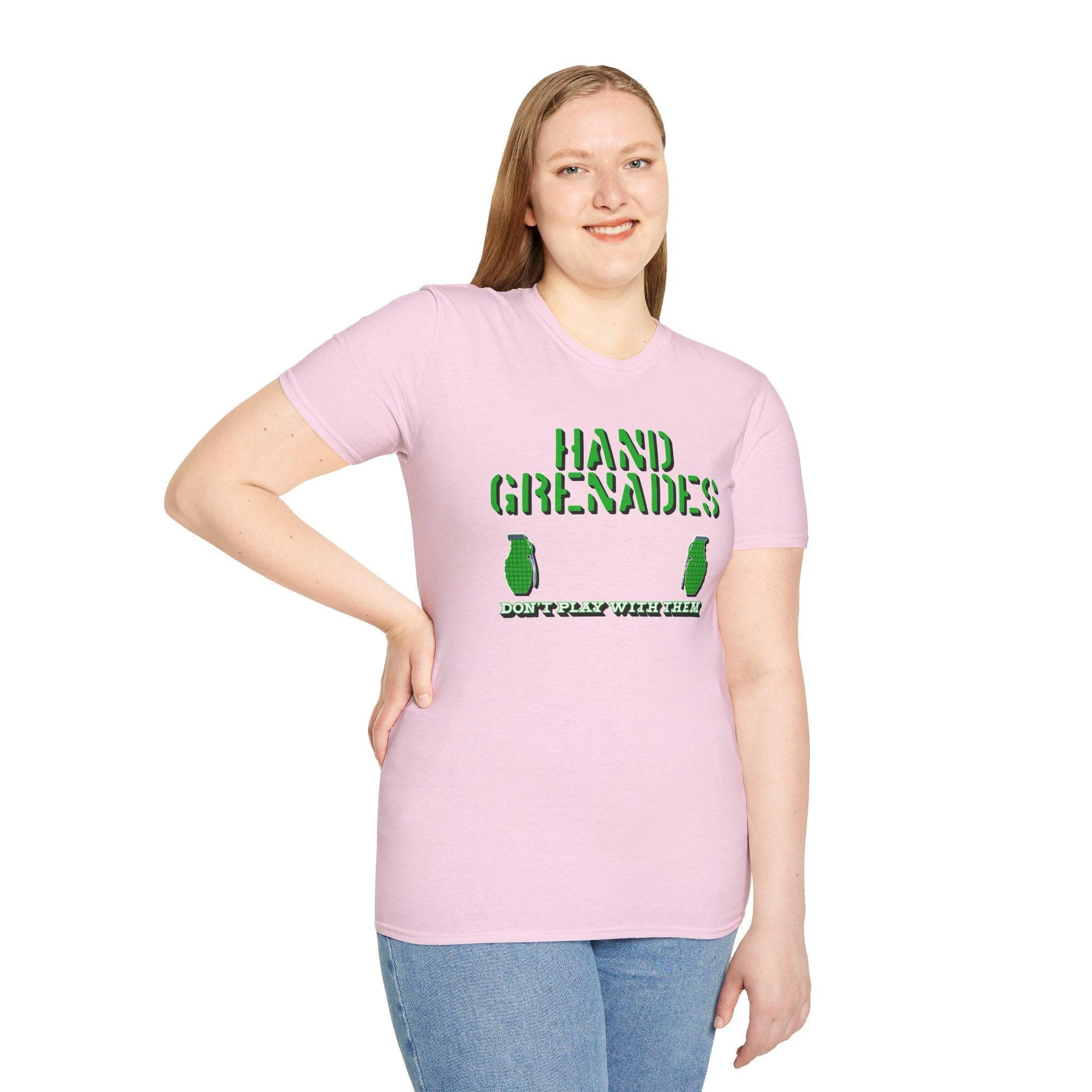 Hand Grenades Don't Play With Them - Softstyle T-shirt - Witty Twisters Fashions