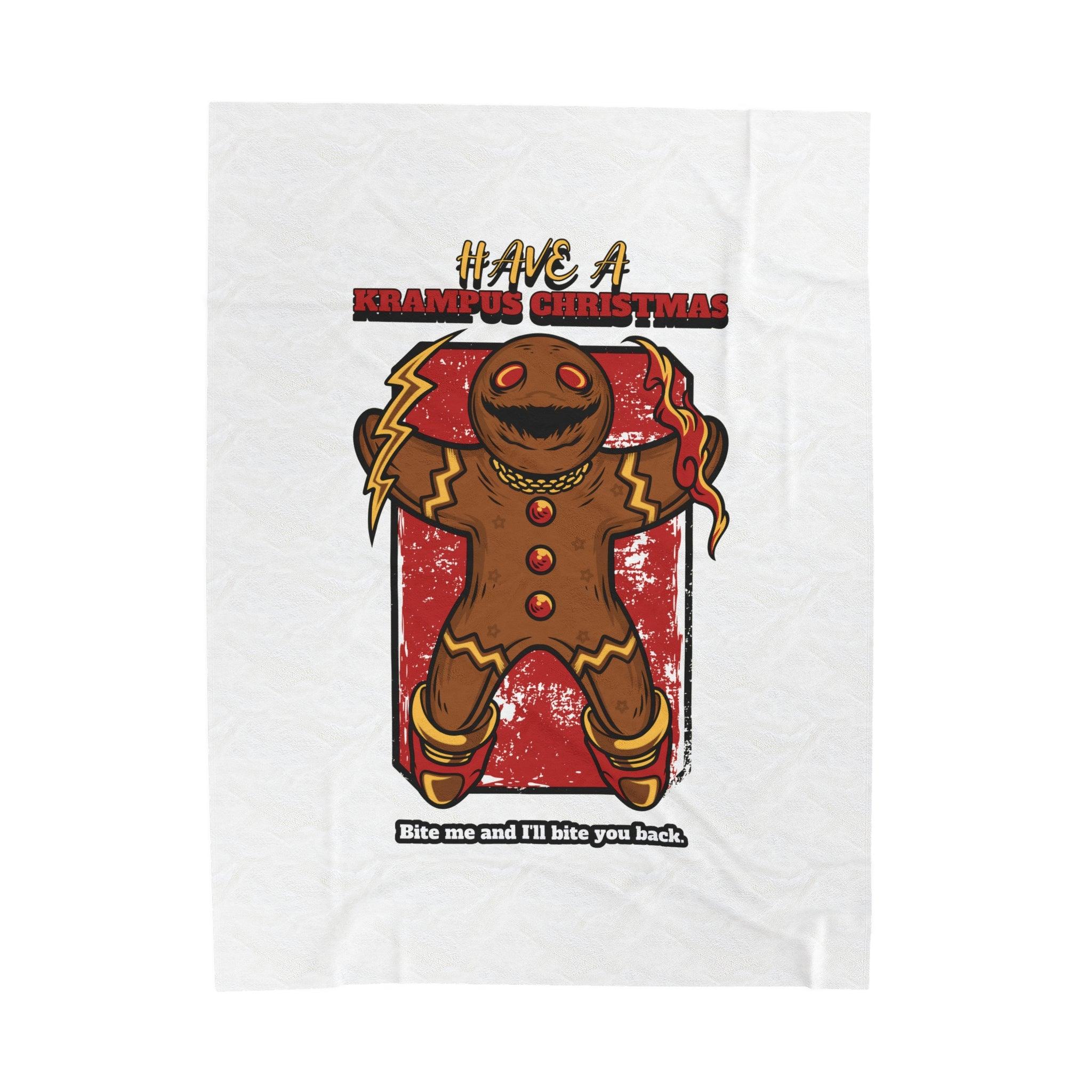 Have a Krampus Christmas Bite me and I'll bite you back. - Velveteen Plush Blanket