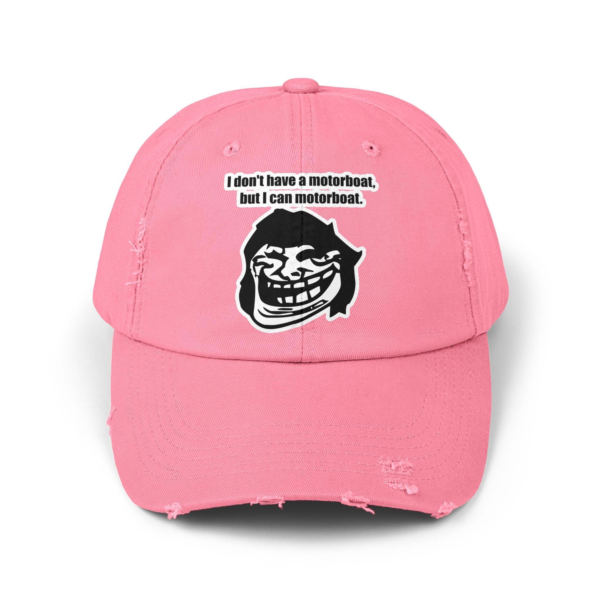 I don't have a motorboat, but I can motorboat. - Distressed Baseball Cap - Witty Twisters Fashions