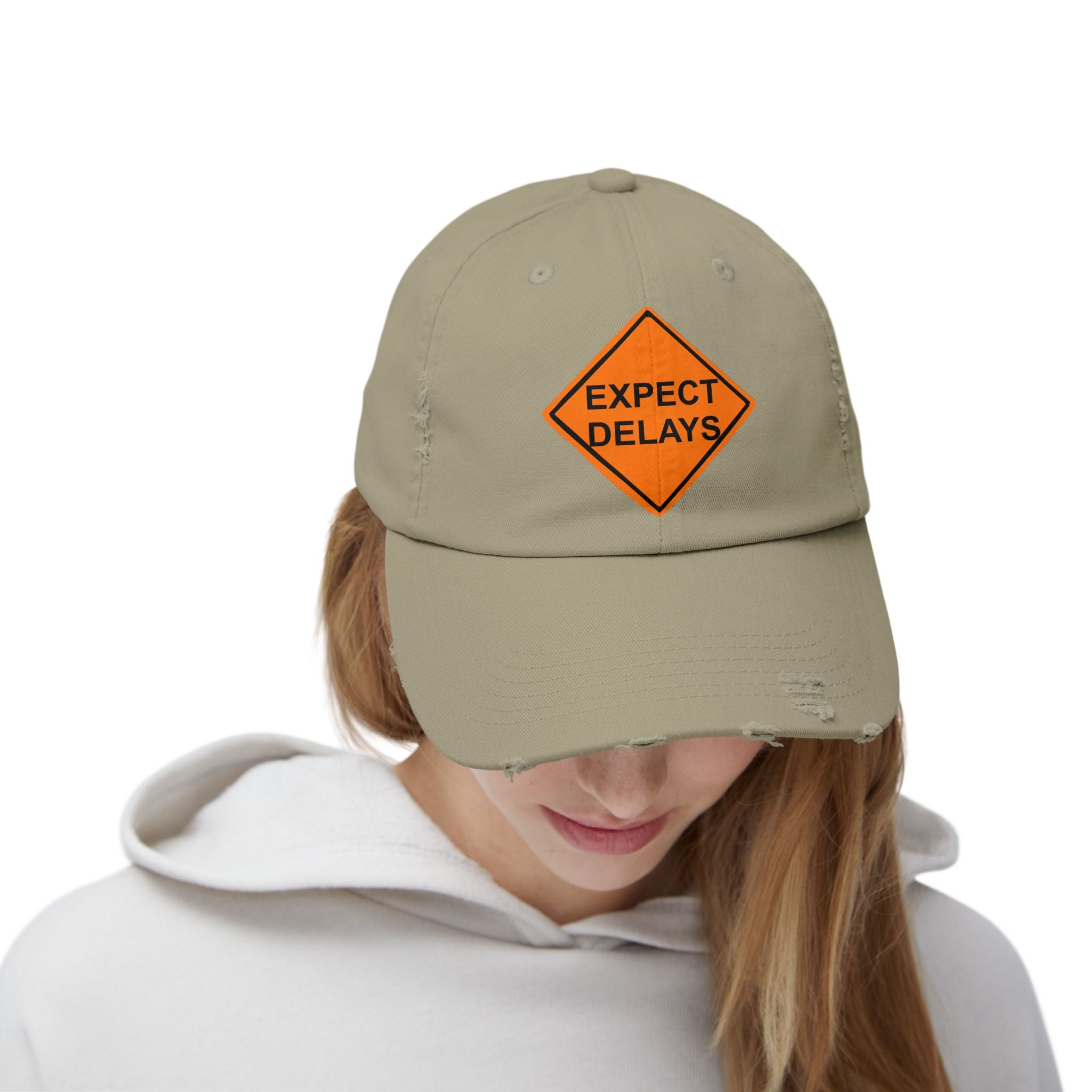 Expect Delays - Cotton Twill Distressed Baseball Cap