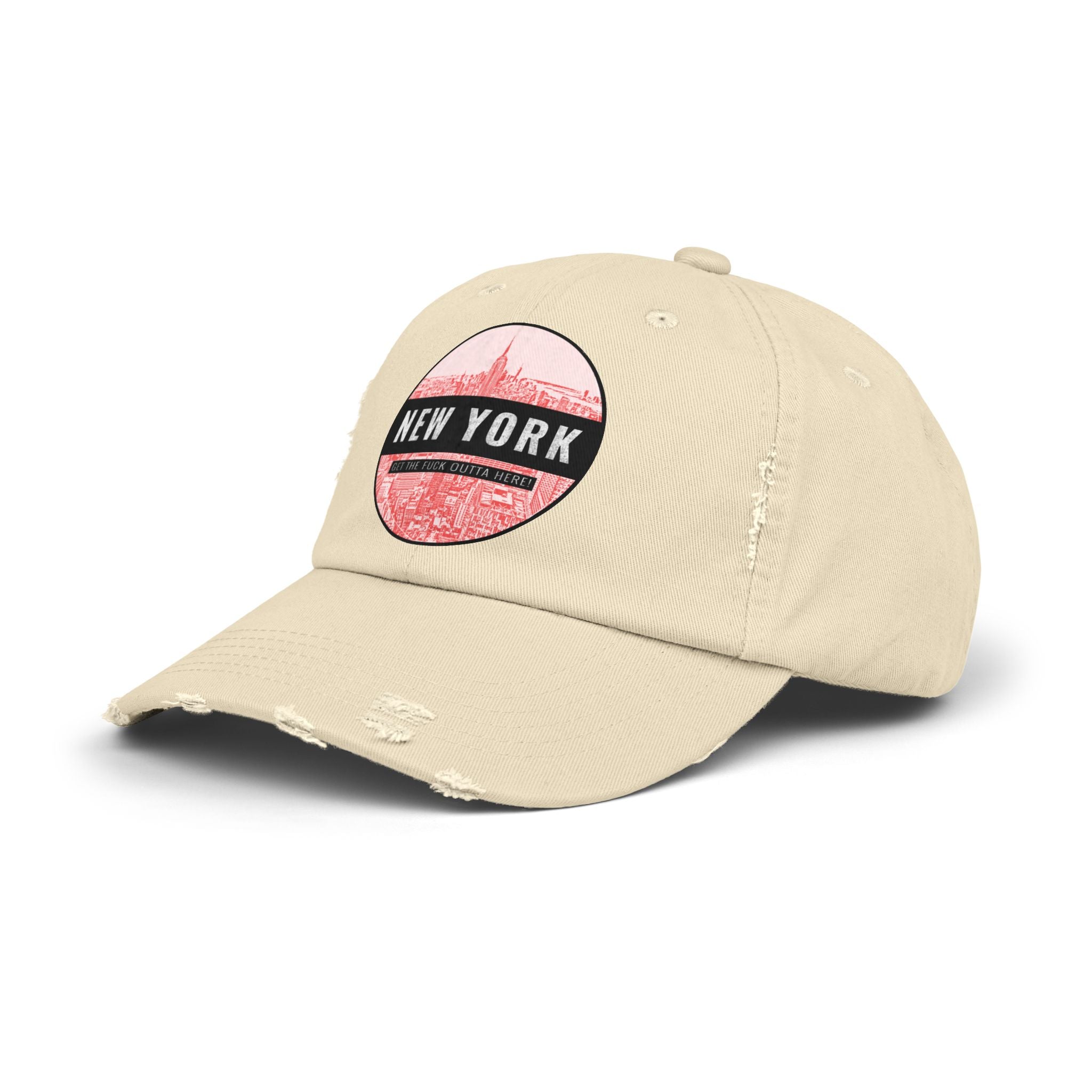 New York Get The Fuck Outta Here! - Cotton Twill Distressed Baseball Cap