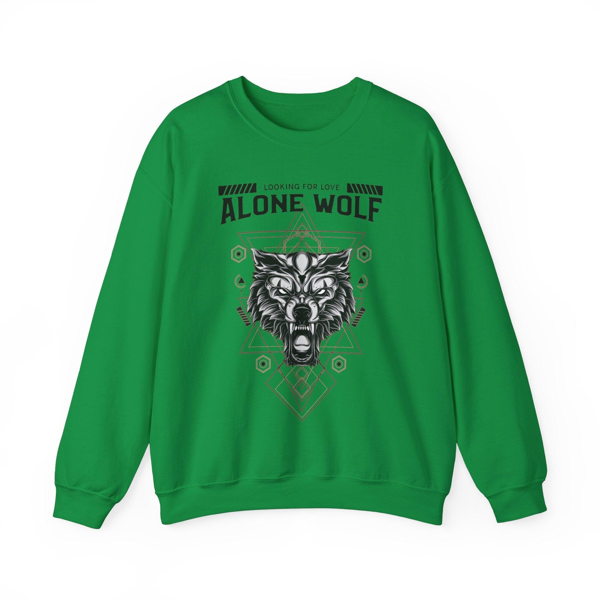 Alone Wolf Looking For Love - Sweatshirt - Witty Twisters Fashions