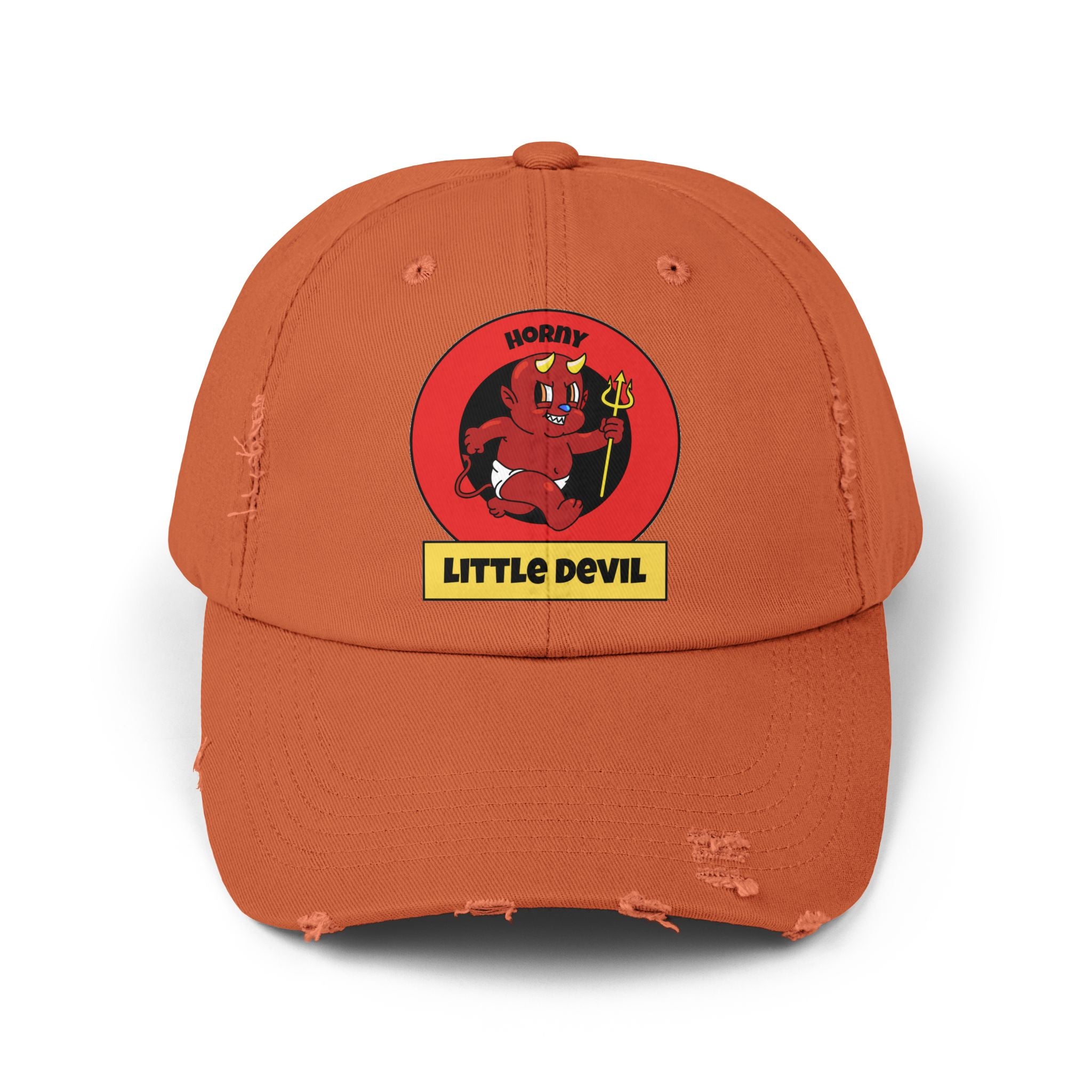 Horny Little Devil - Cotton Twill Distressed Baseball Cap