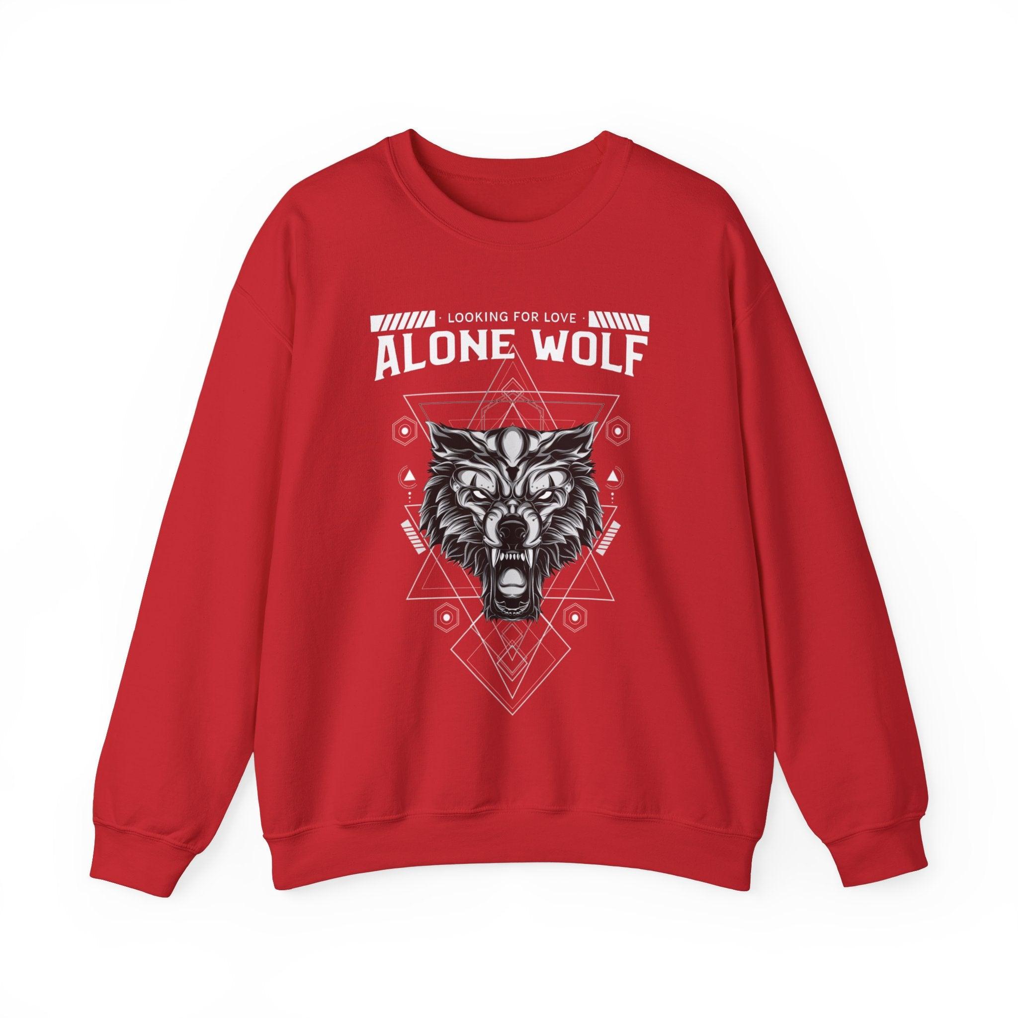 Alone Wolf Looking For Love - Sweatshirt - Witty Twisters Fashions