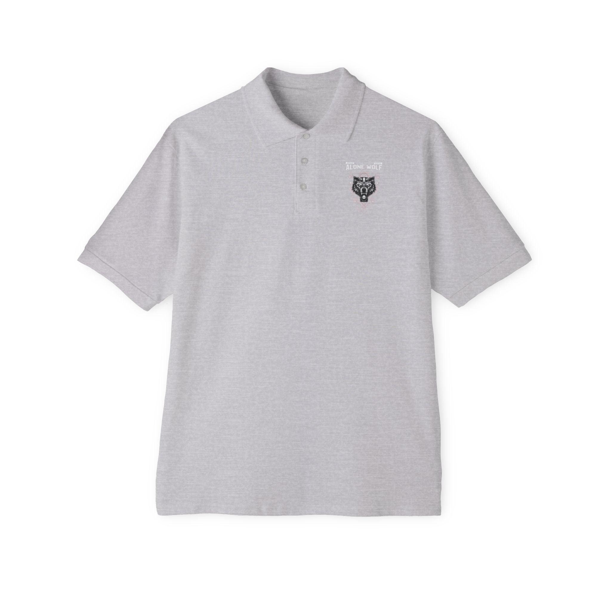 Alone Wolf Looking For Love - Men's Piqué Polo Shirt - Witty Twisters Fashions