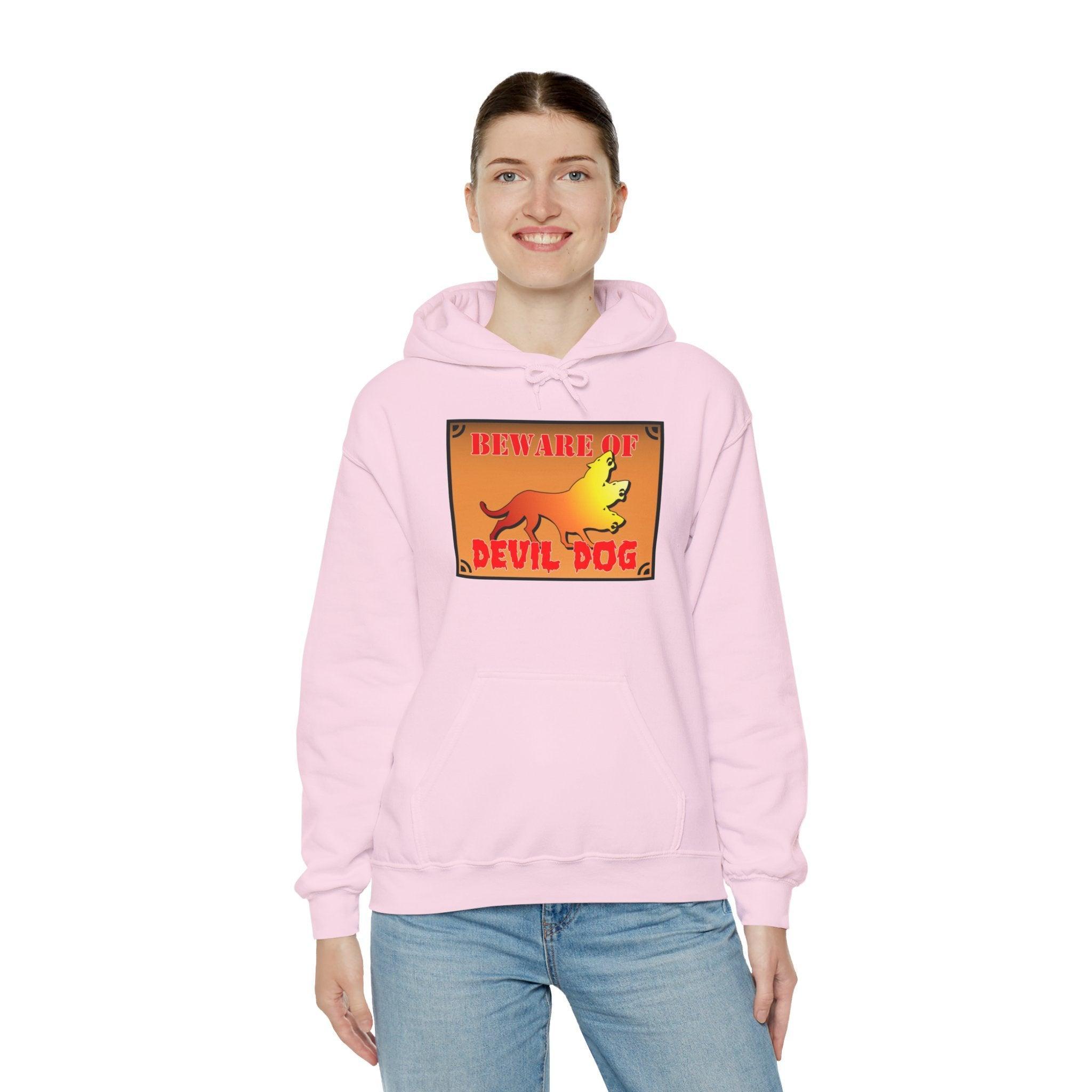 Beware Of Devil Dog Sign - Hoodie - Witty Twisters Fashions