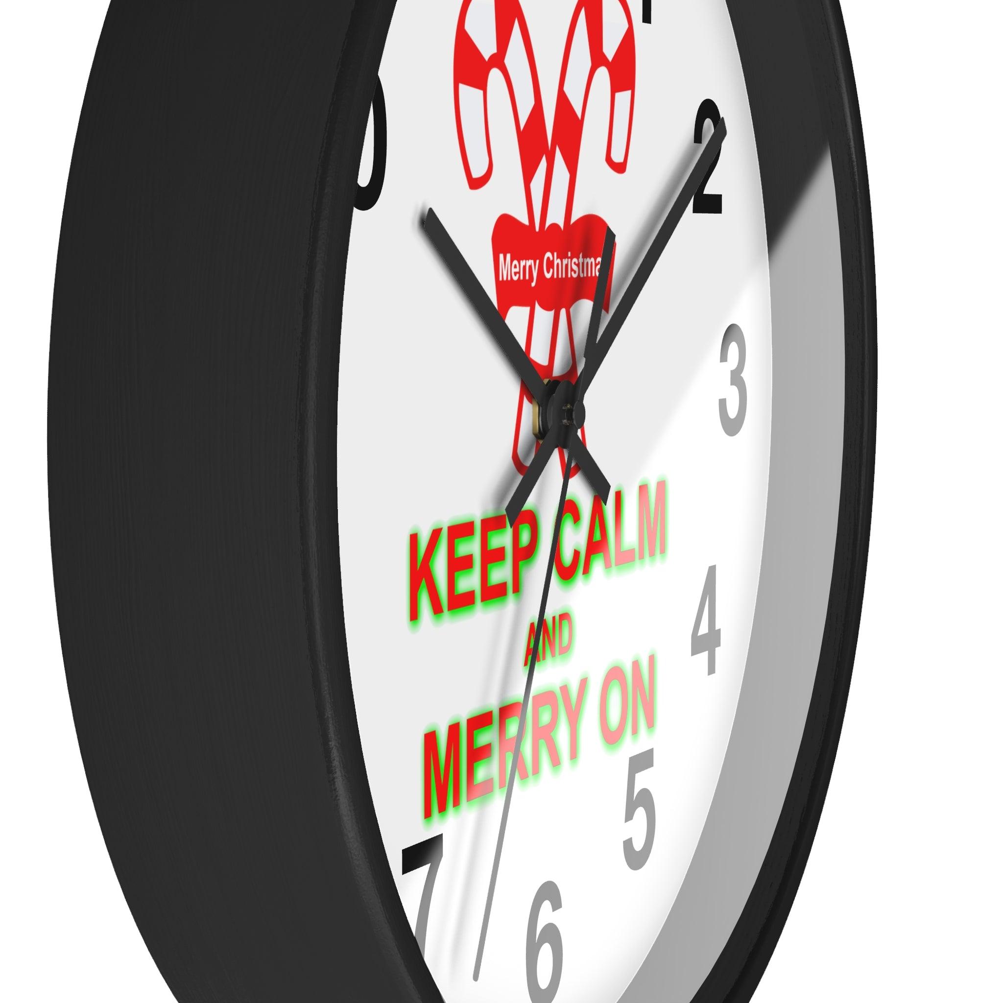 Keep Calm and Merry On - Wall Clock