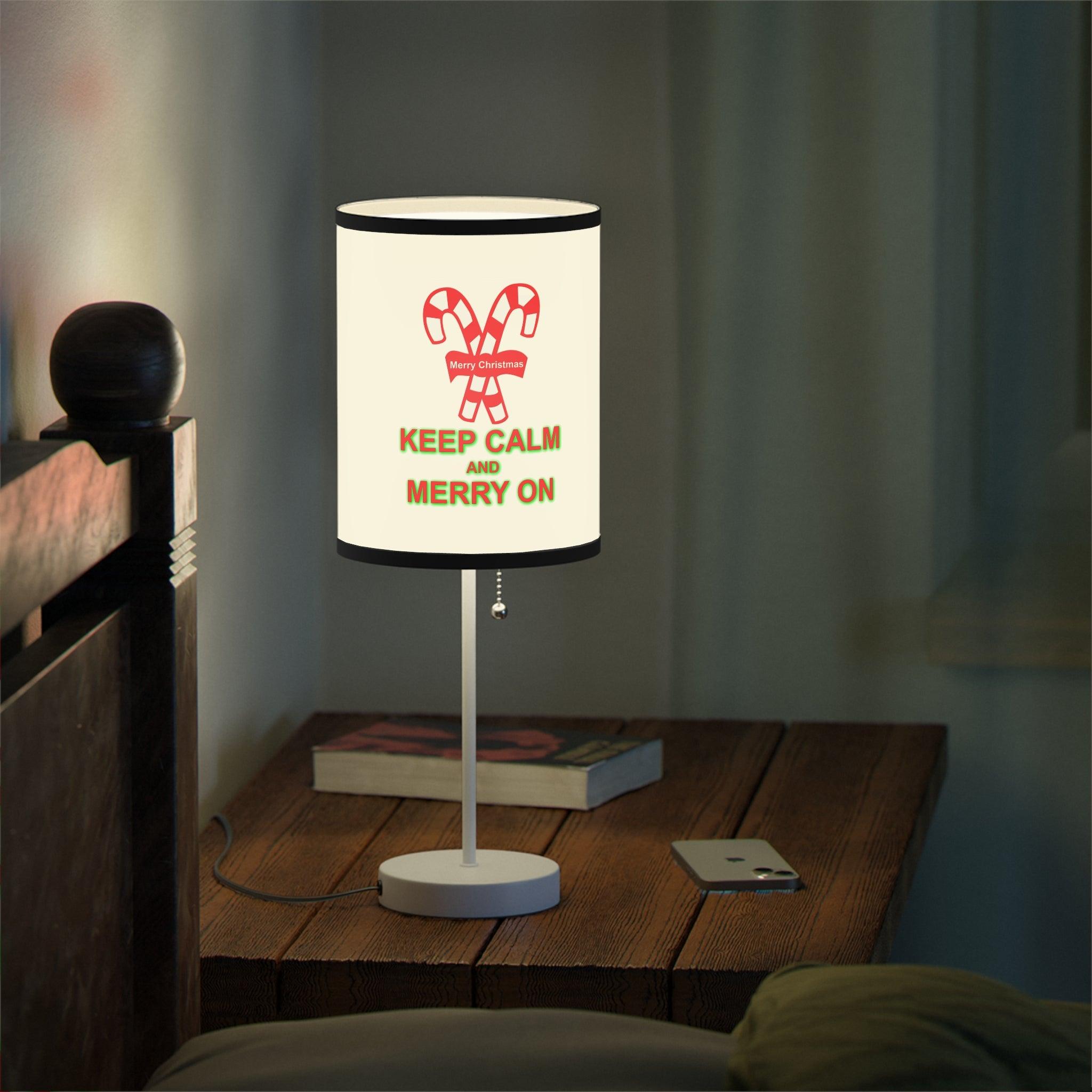 Keep Calm and Merry On - Lamp on a Stand