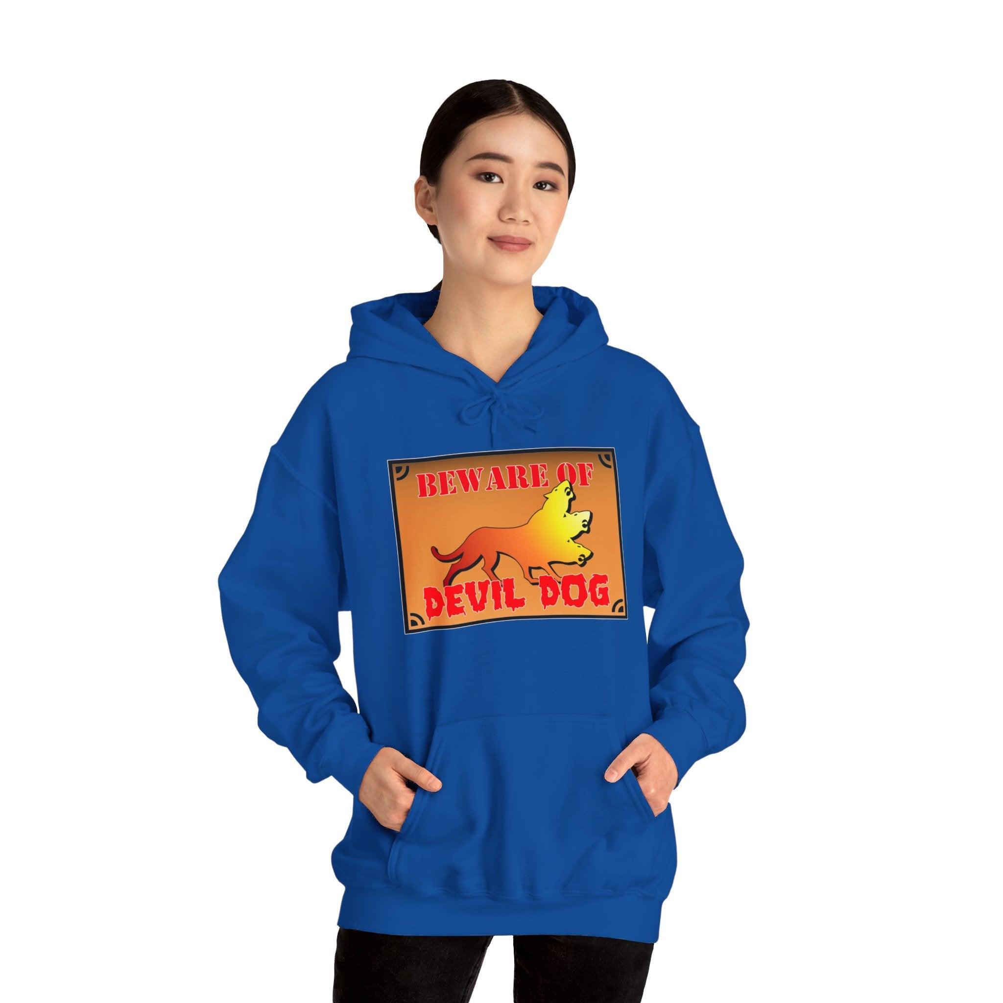 Beware Of Devil Dog Sign - Hoodie - Witty Twisters Fashions