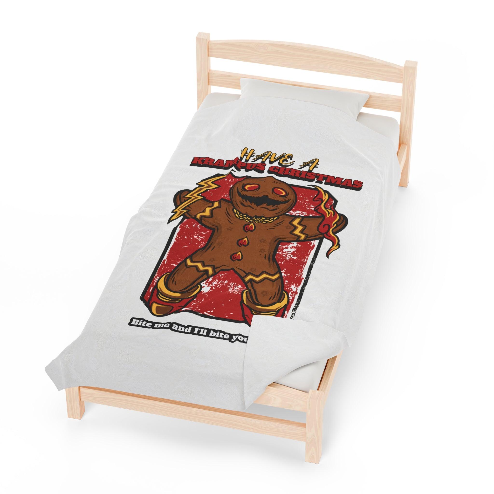 Have a Krampus Christmas Bite me and I'll bite you back. - Velveteen Plush Blanket